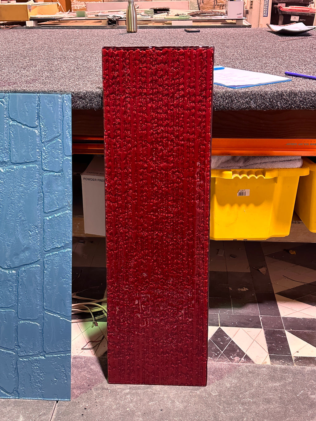 Red Adrenaline Glass Panel - 1m x 30cm