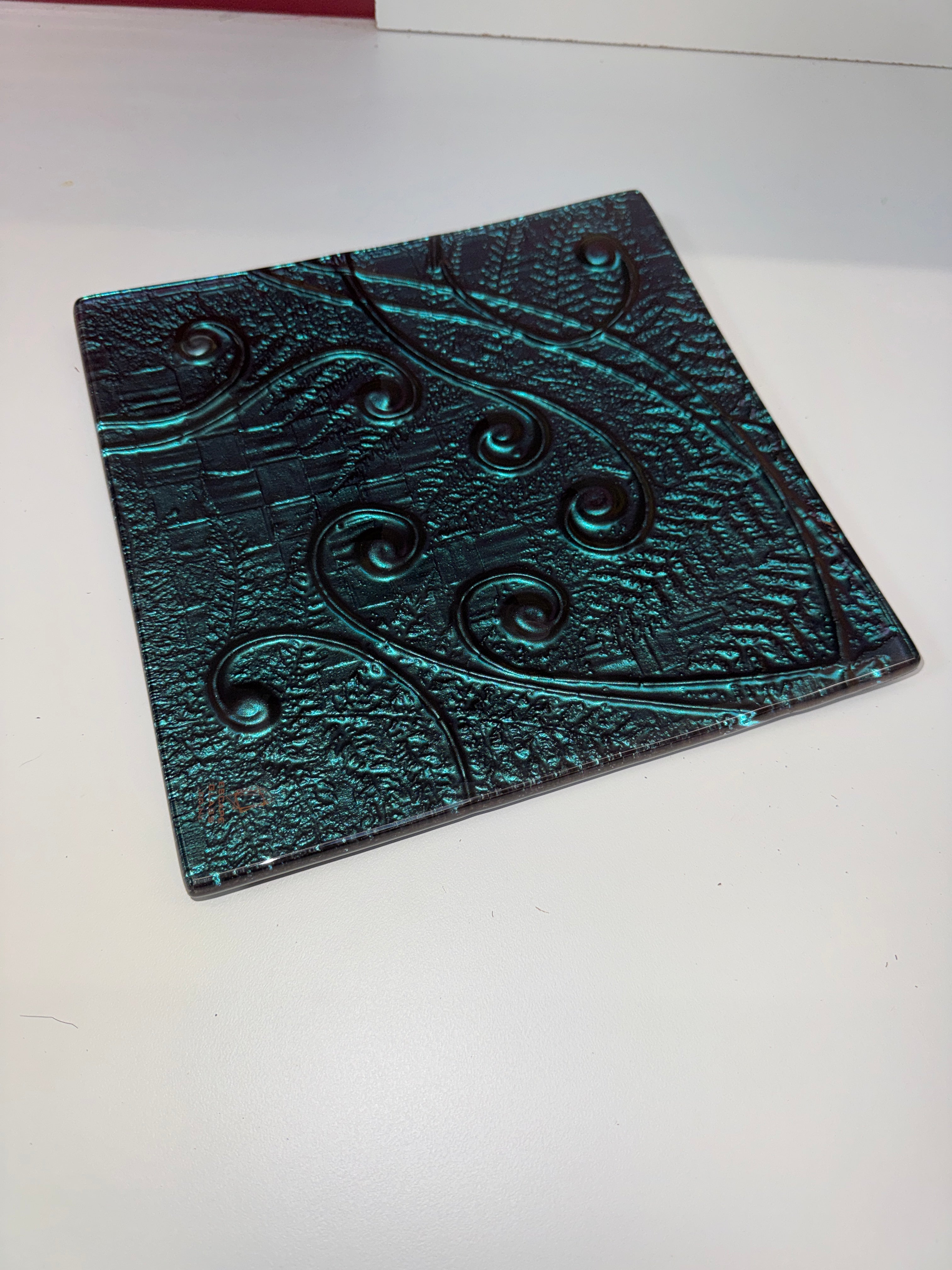 30cm Square Platter - Koru & Fern