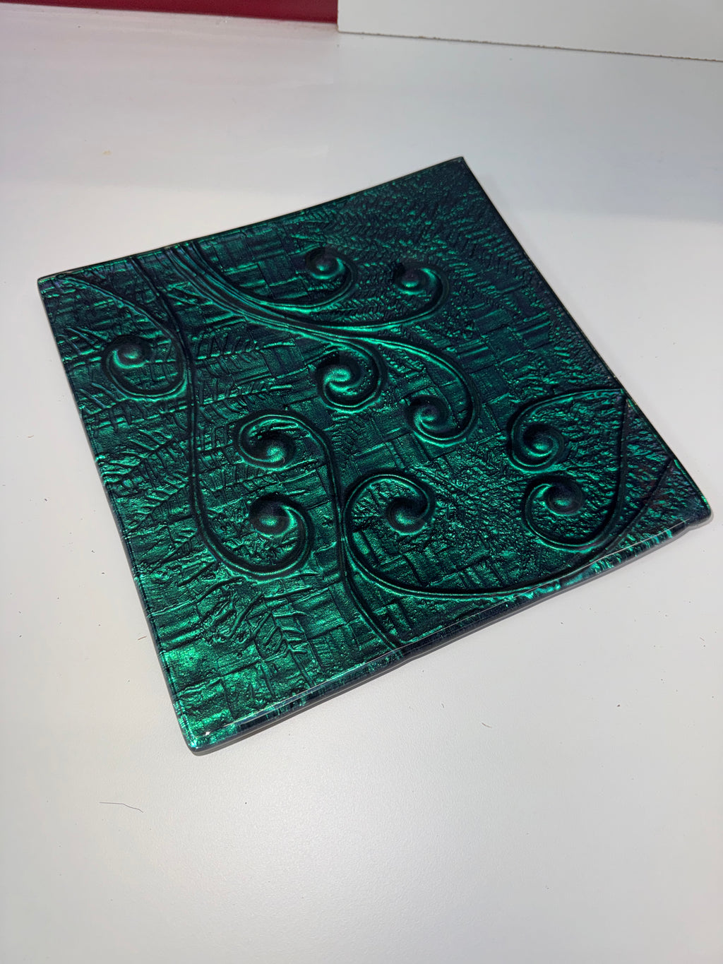 30cm Square Platter - Koru & Fern