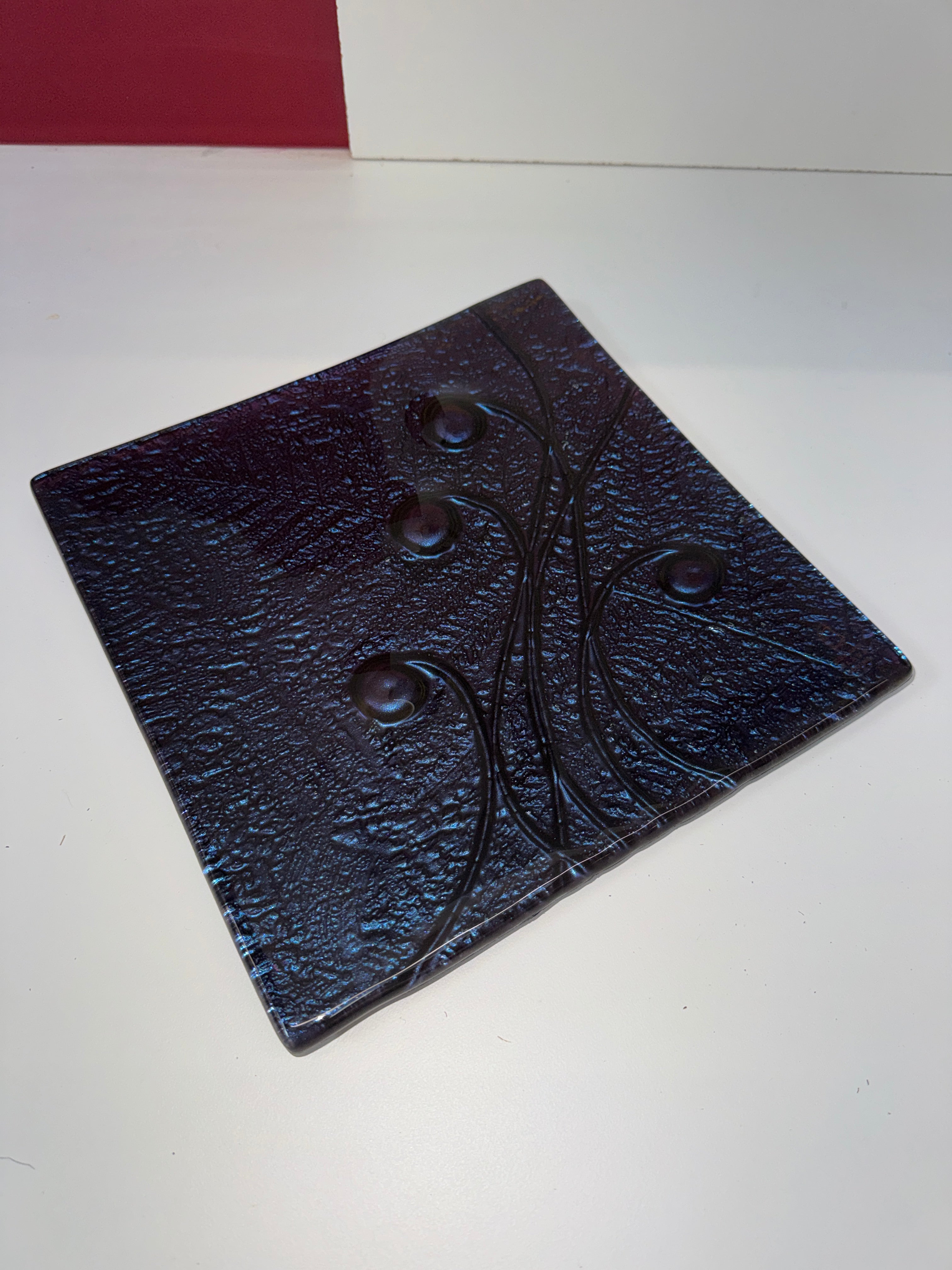25cm Square Platter - Koru & Fern