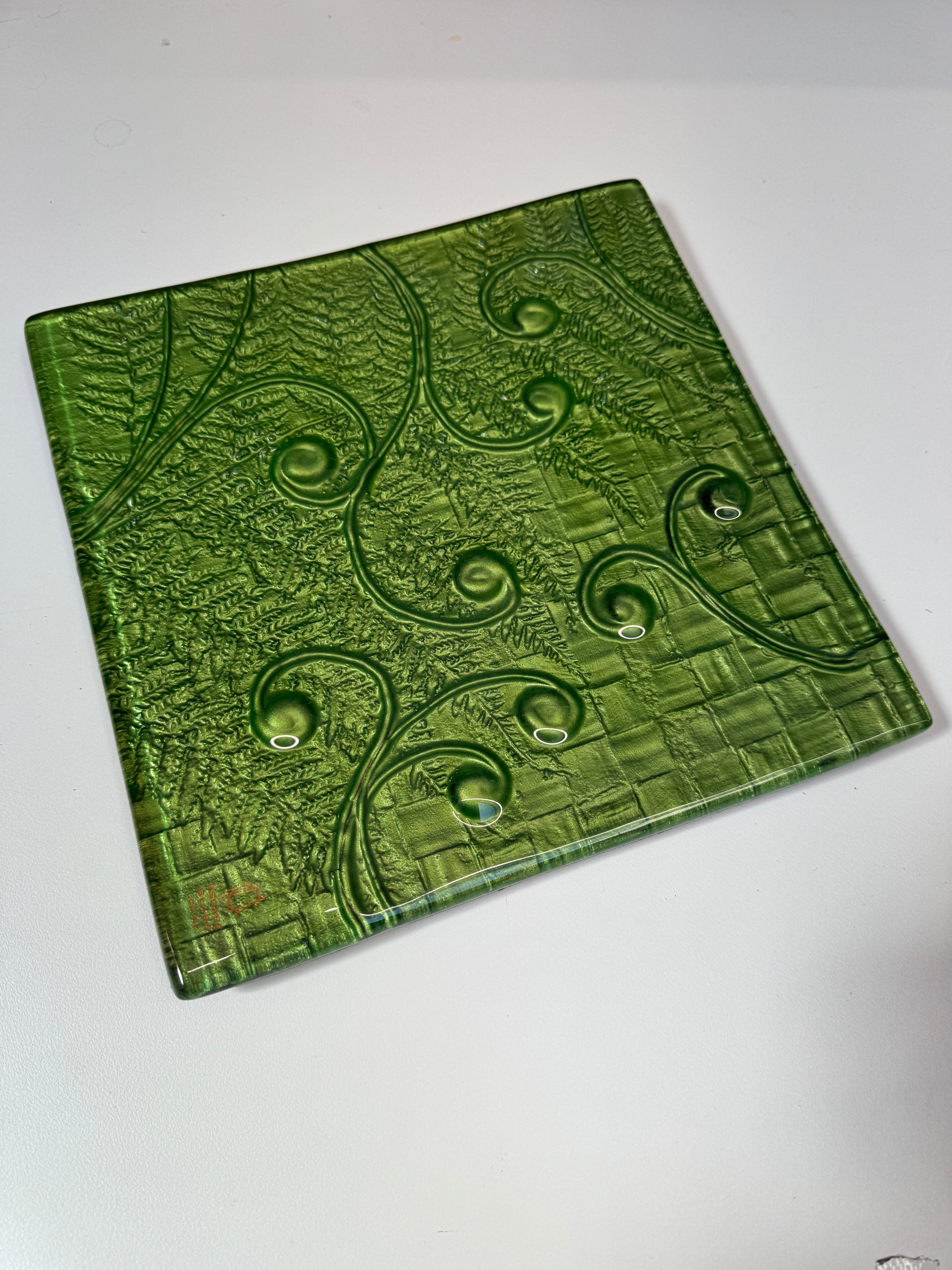 30cm Square Platter - Koru & Fern