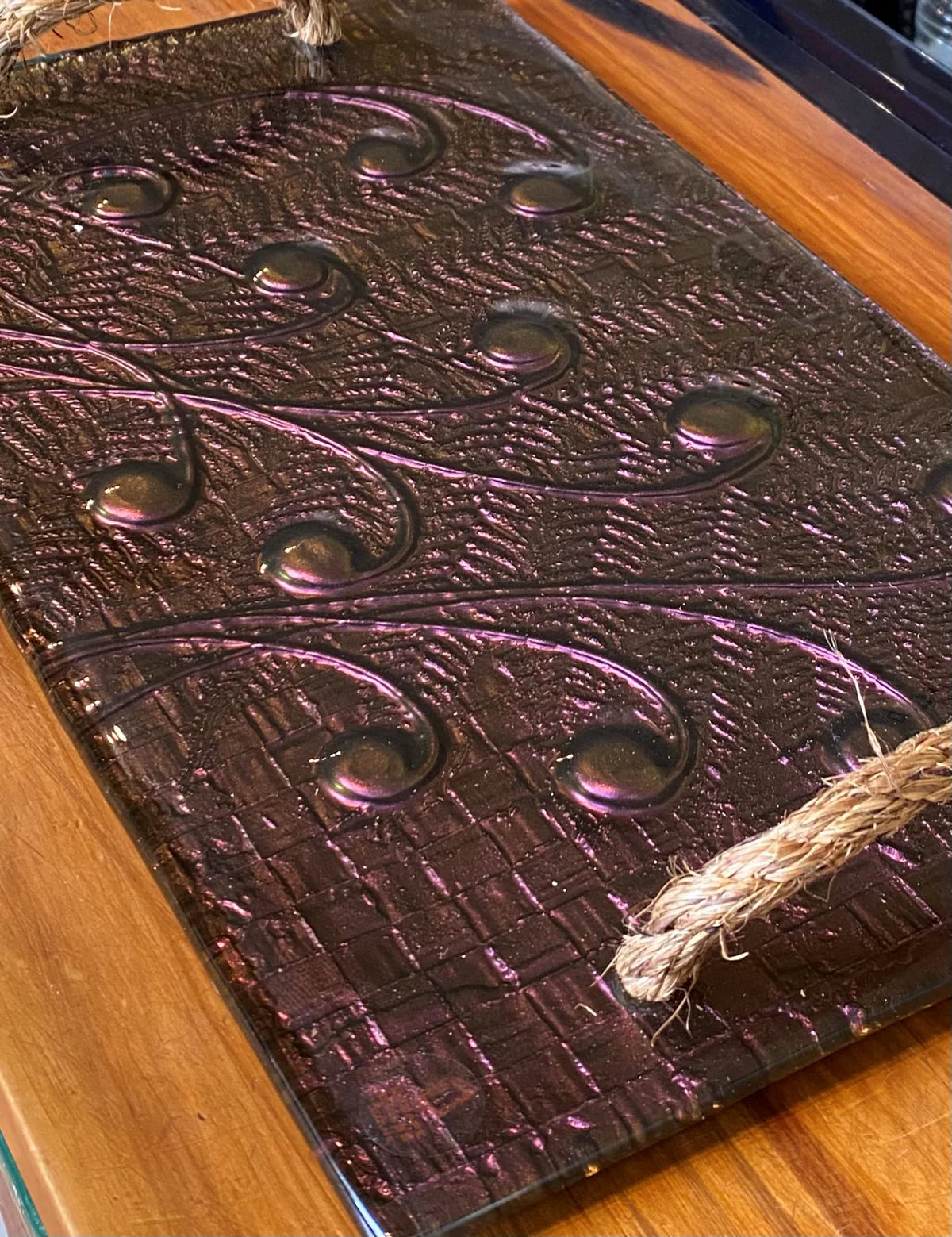 Large Hand Held Platter - Koru, Flax & Fern