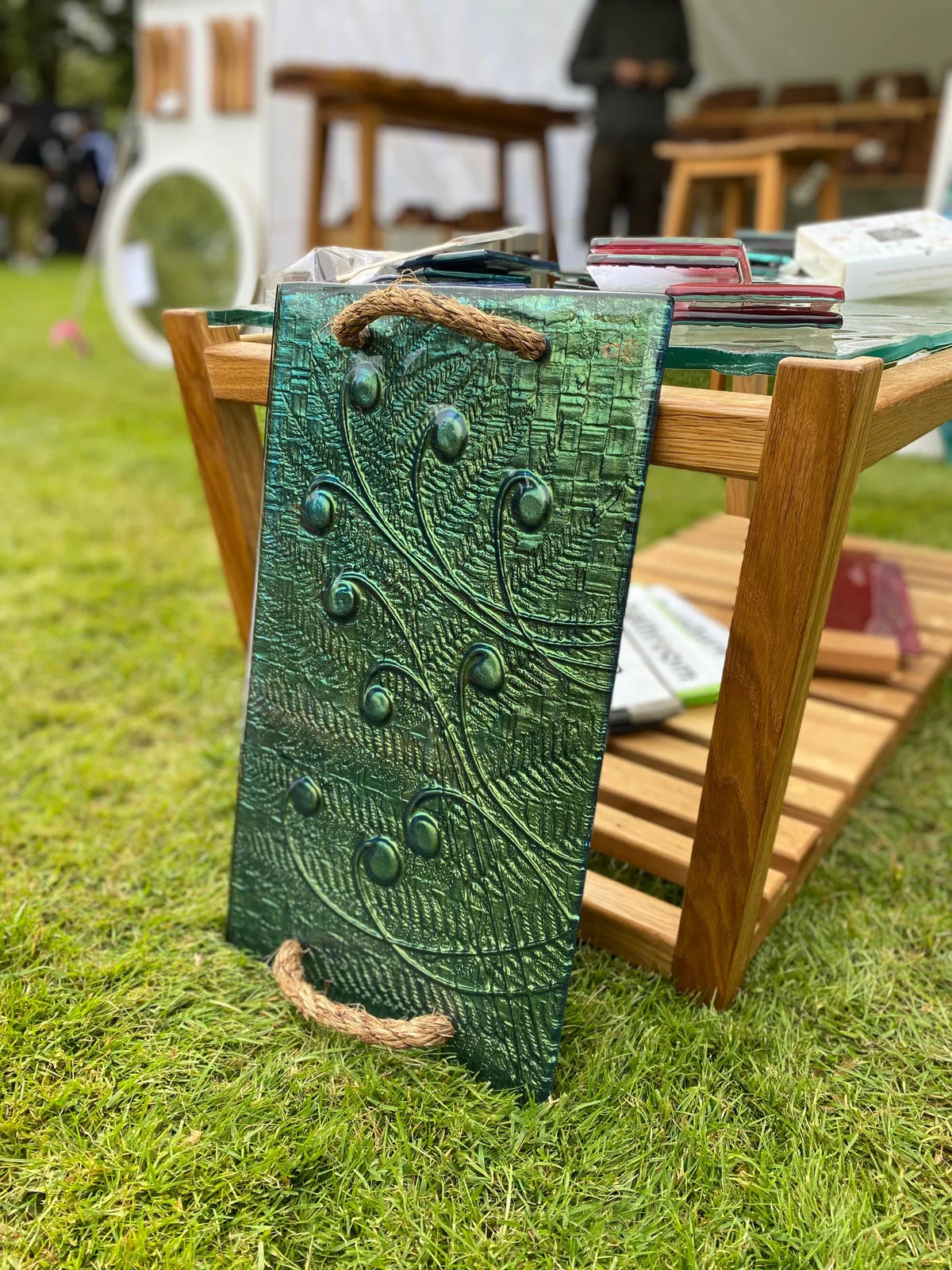 Large Hand Held Platter - Koru, Flax & Fern