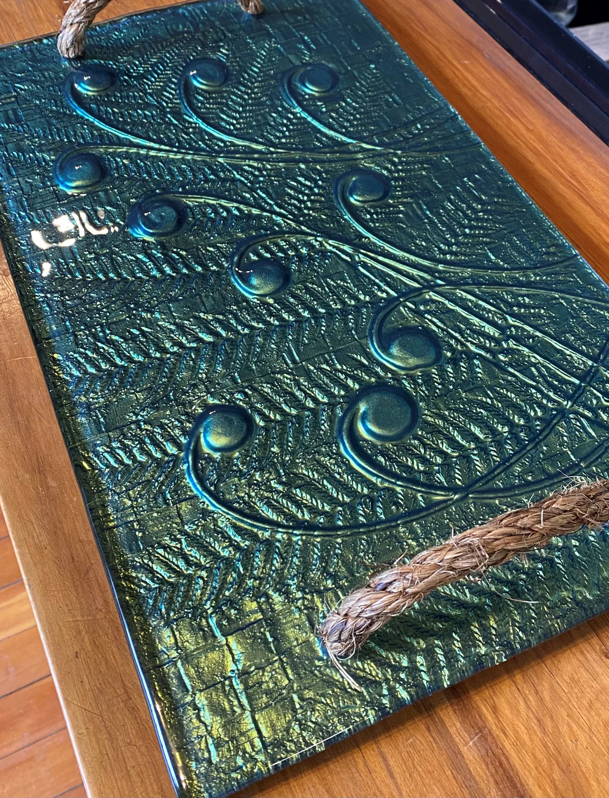 Large Hand Held Platter - Koru, Flax & Fern