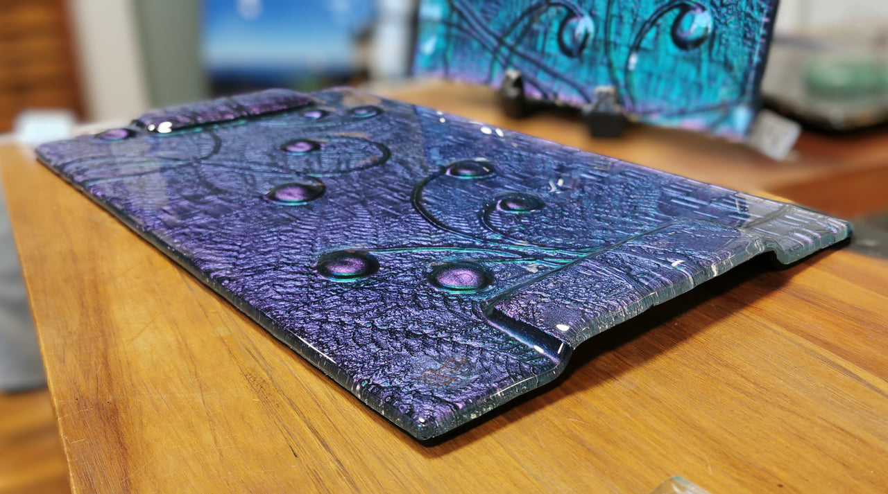 Paua Kaleidoscope raised handle platter