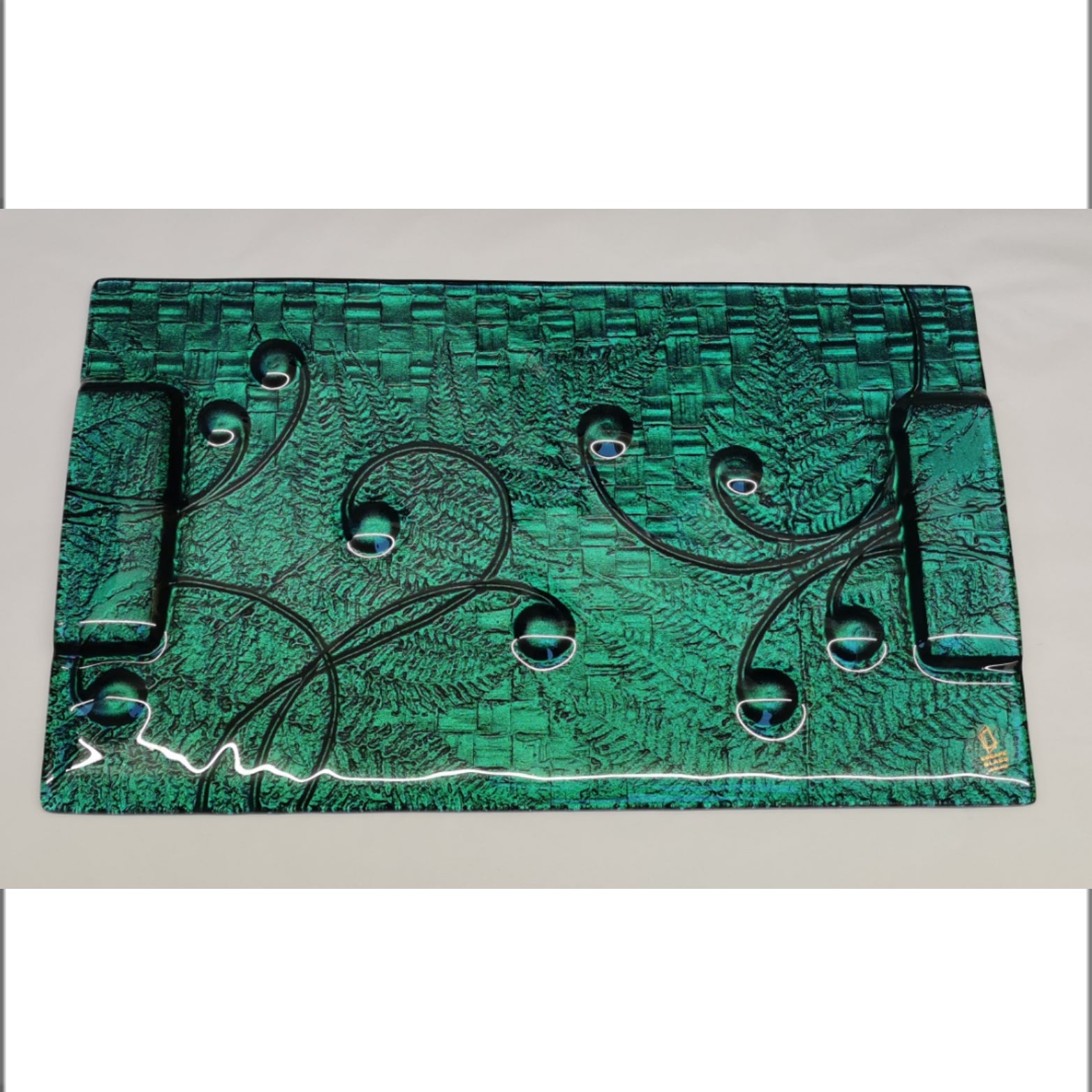 Paua Kaleidoscope raised handle platter