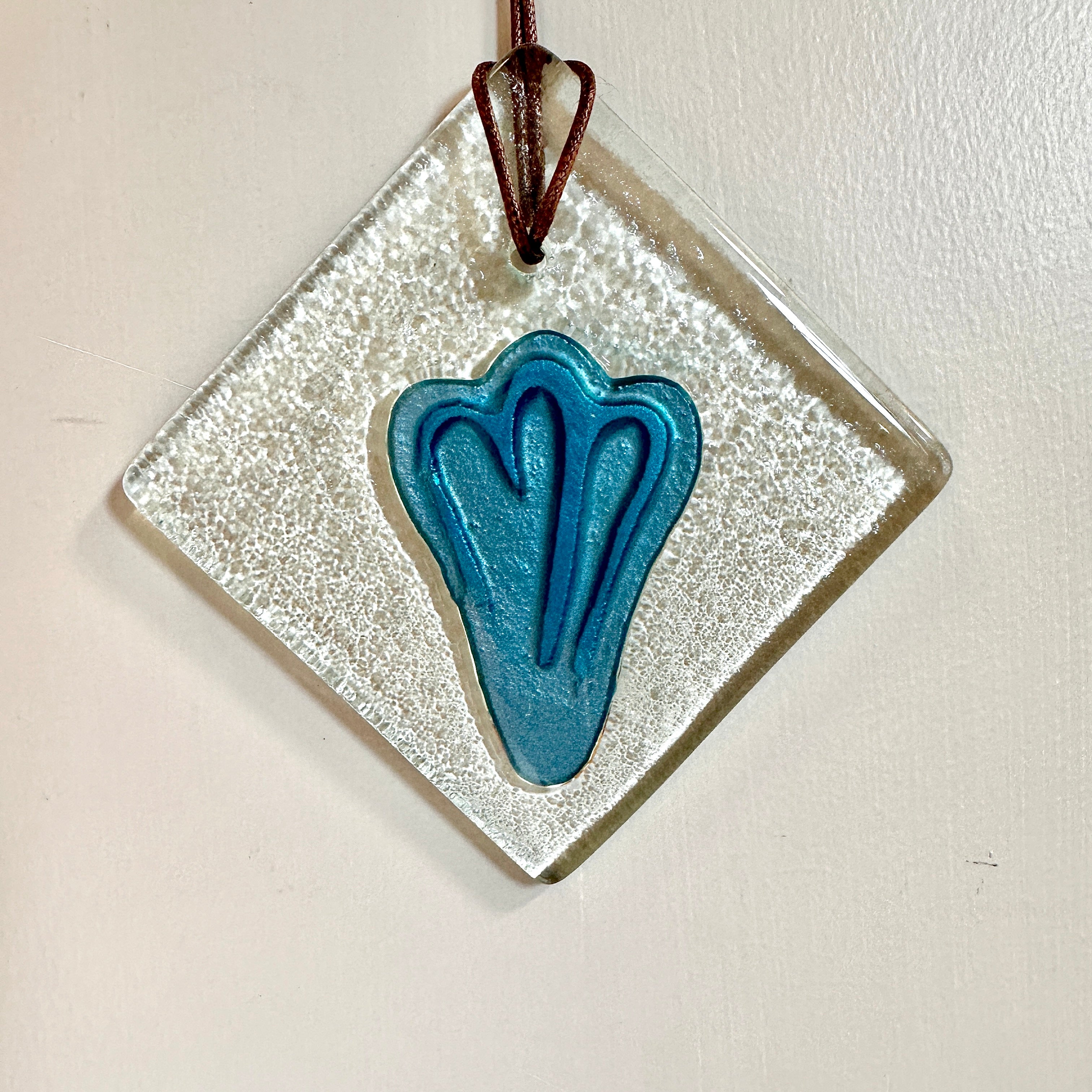 Blue jet plane lolly - glass art 