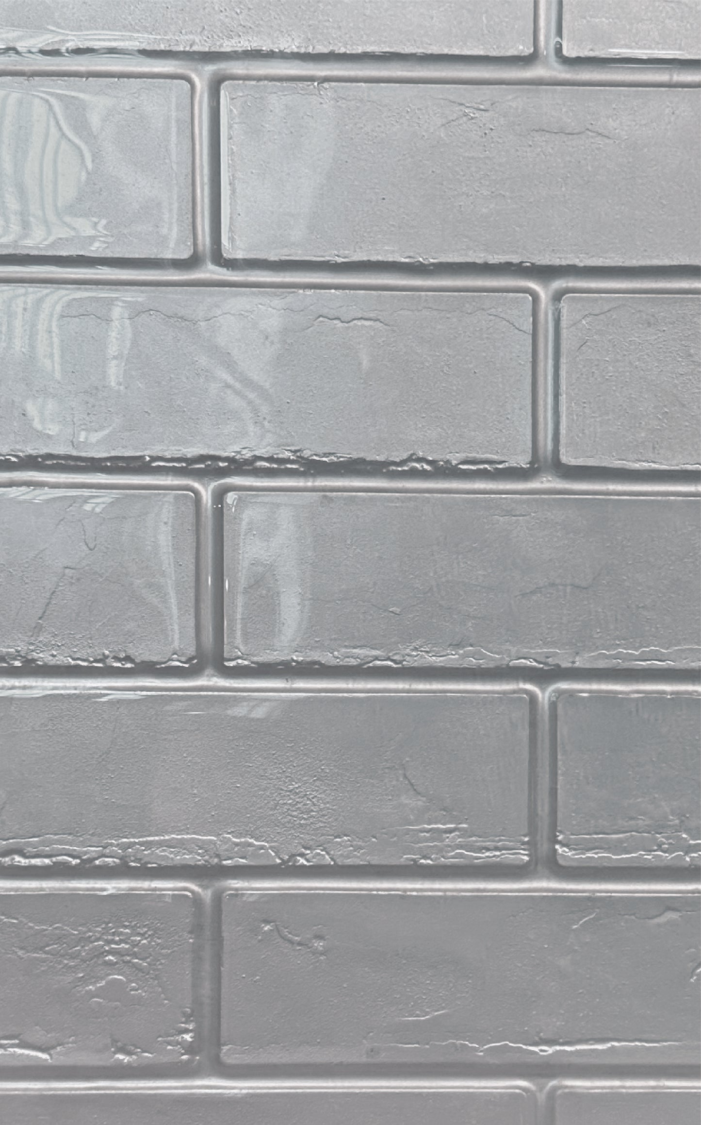 Subway tile slumped glass subscape splashback coloured subway glass