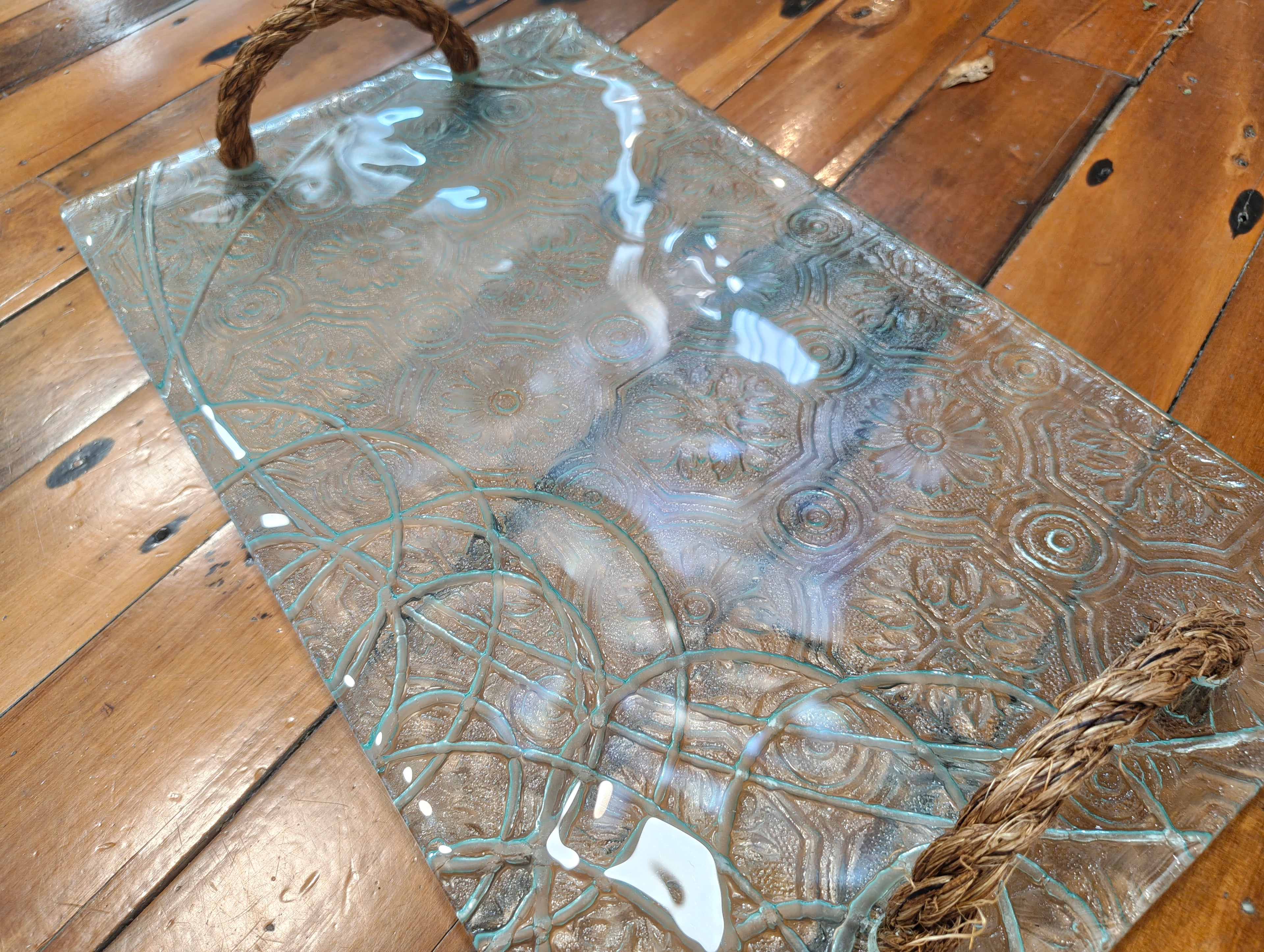 Large Rope Handle - Anaglypta Swirls