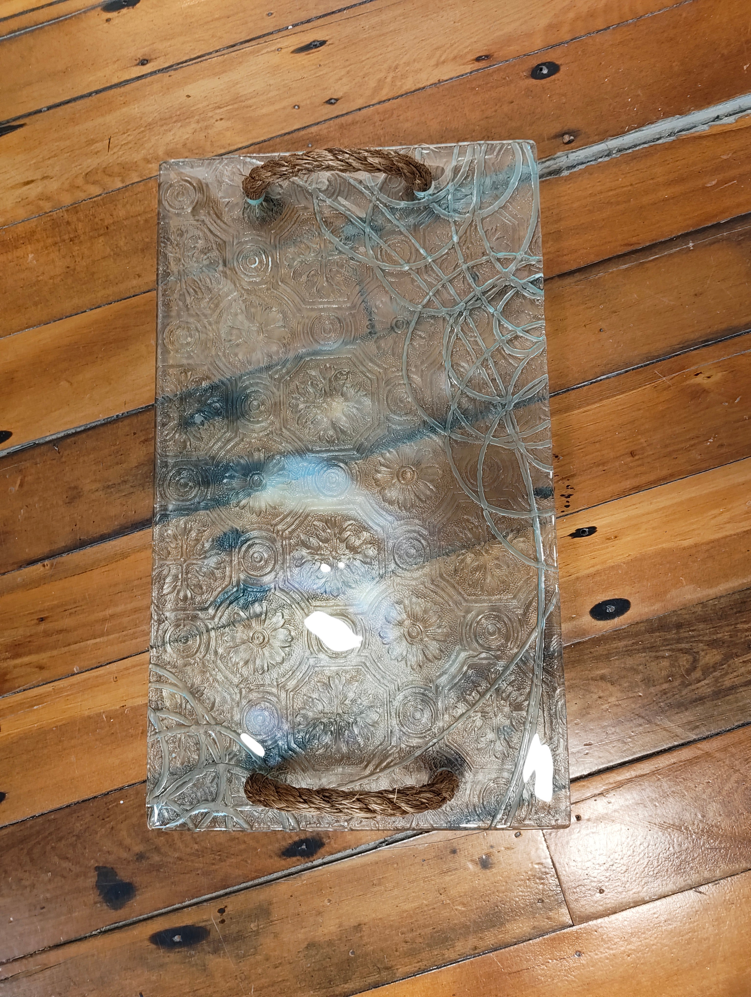 Large Rope Handle - Anaglypta Swirls