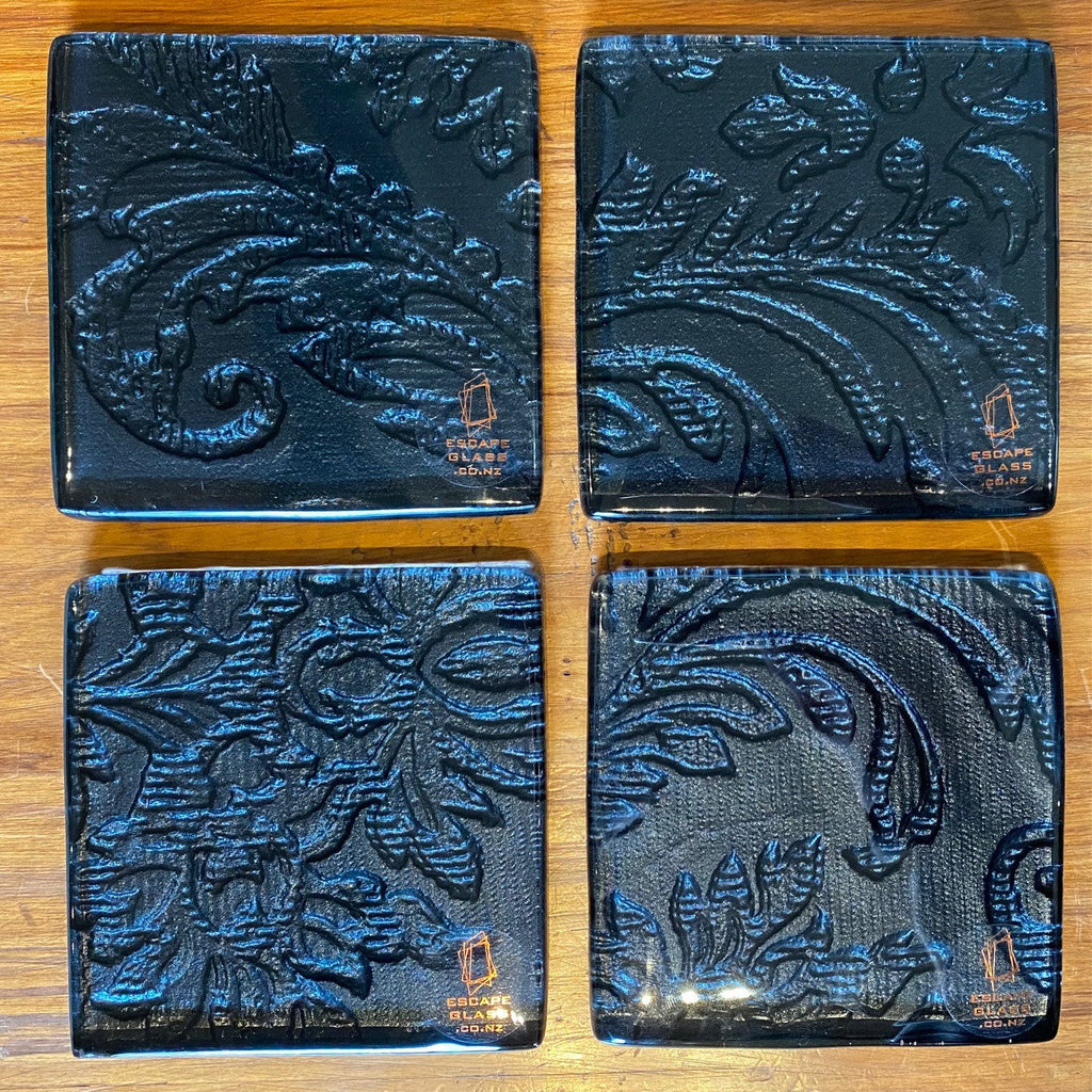 Set of four glass coasters 