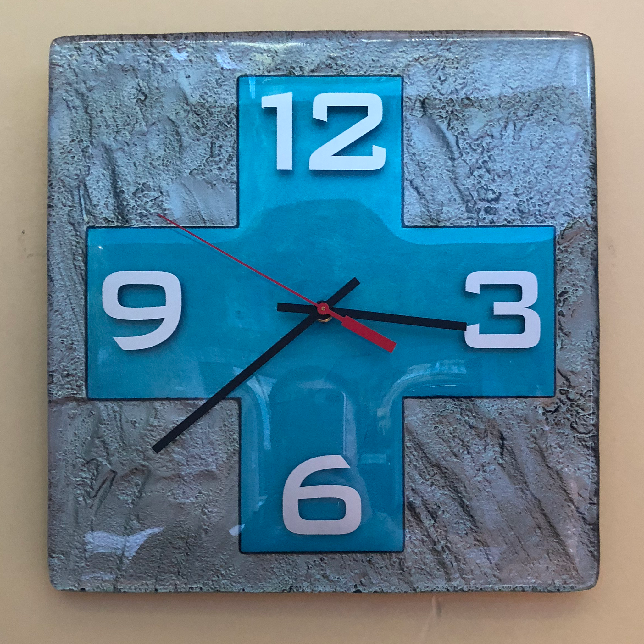 Cross Clock - Blue/Grey
