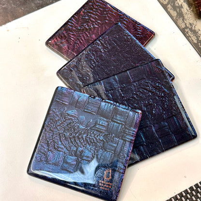 Flax and Fern set of 4 coasters Twilight