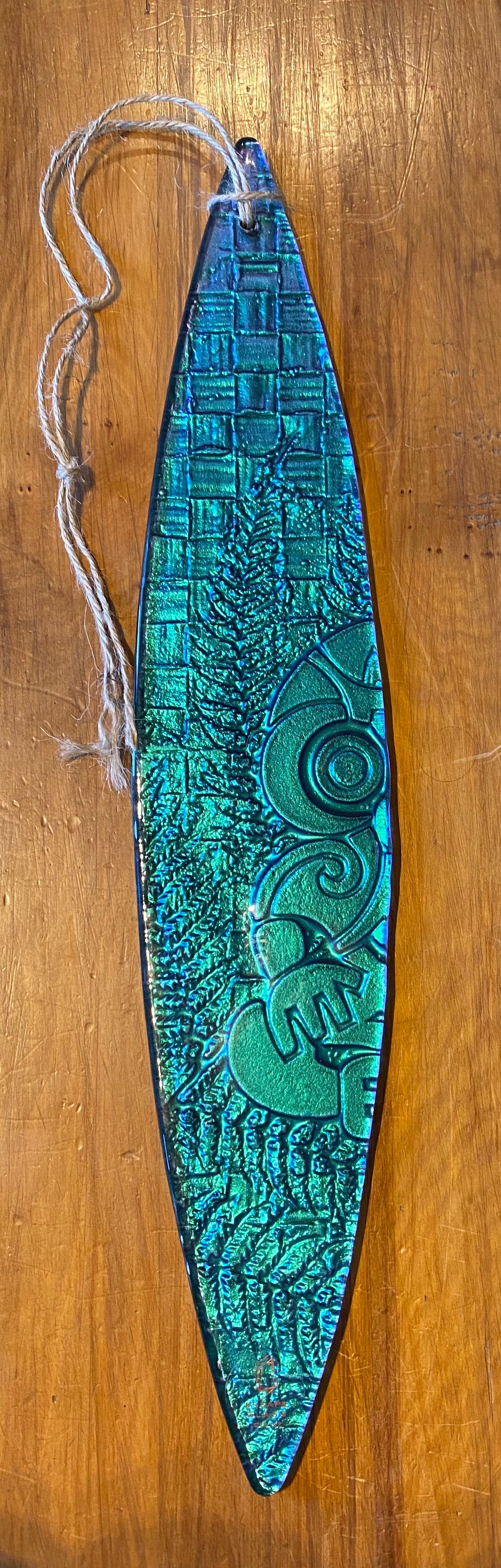 Waka Tribal wall hanging maori inspired | slumped glass | NZhandmade | 21st birthday