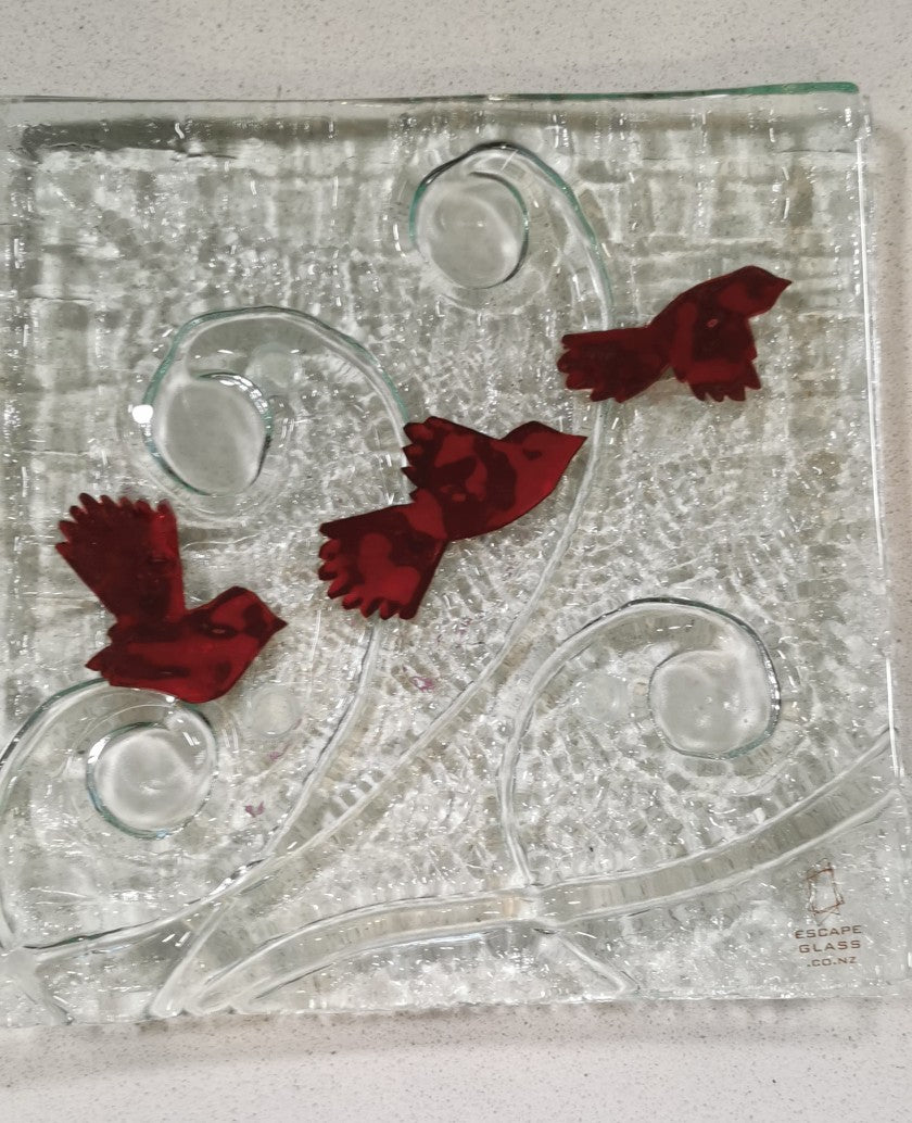 Copper Fly Away Fantail & Koru - Small Square