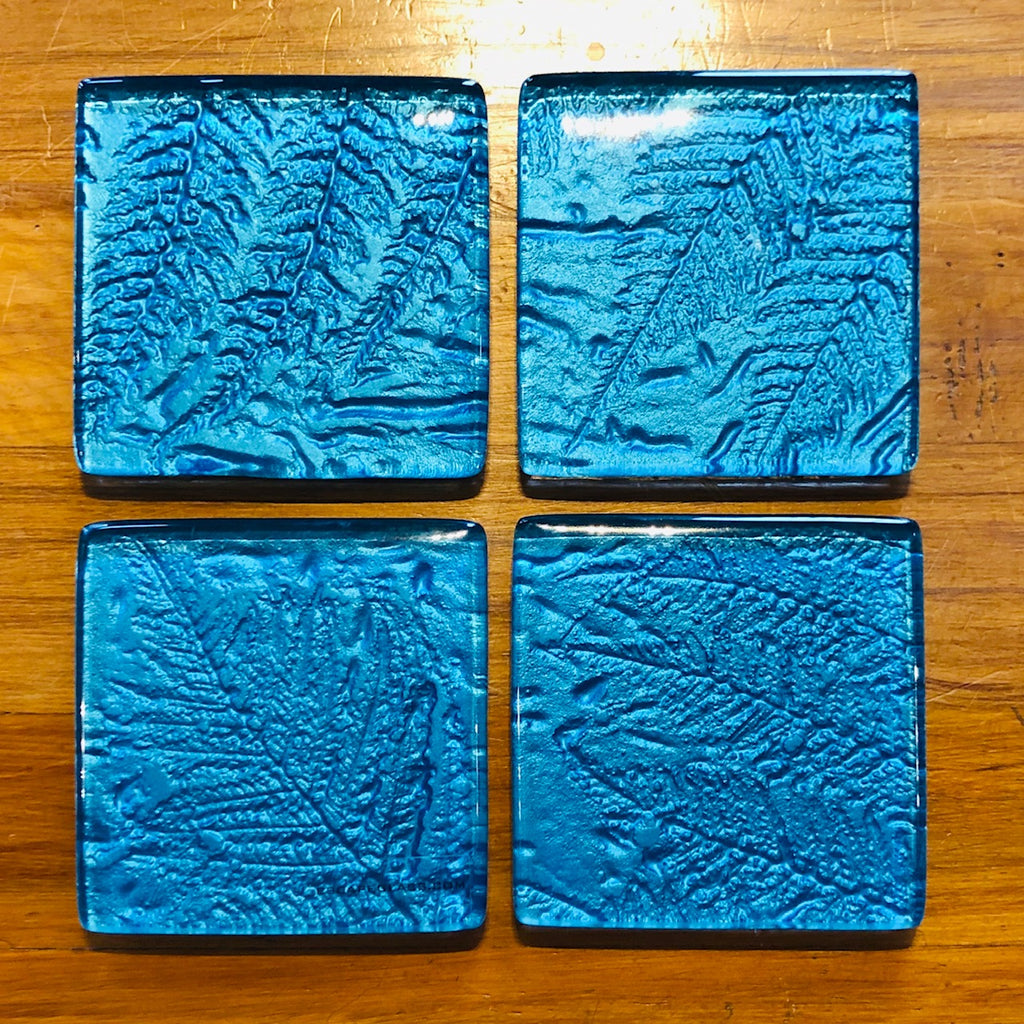 Turquoise glass coaster 