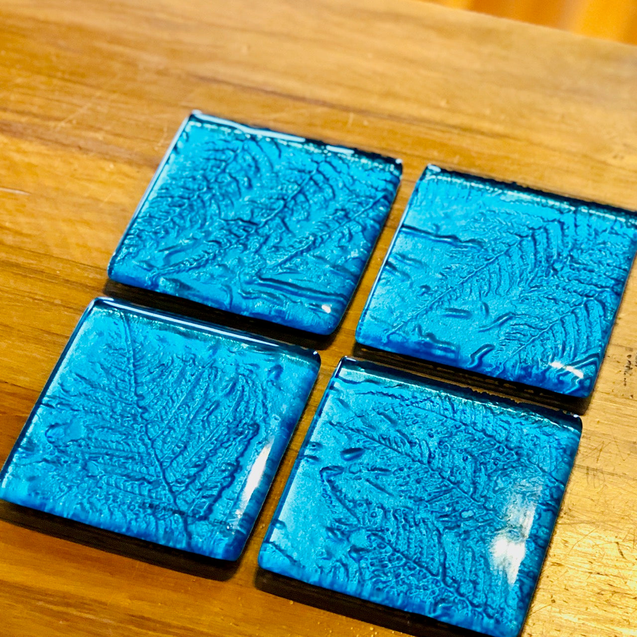 Turquoise Fern - Set of 4