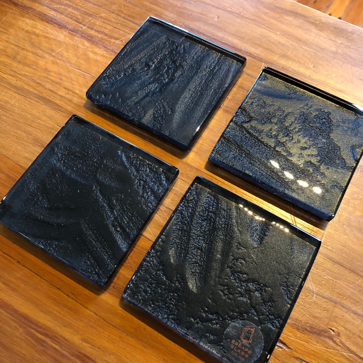 Black Freescape Coasters - Set of 4