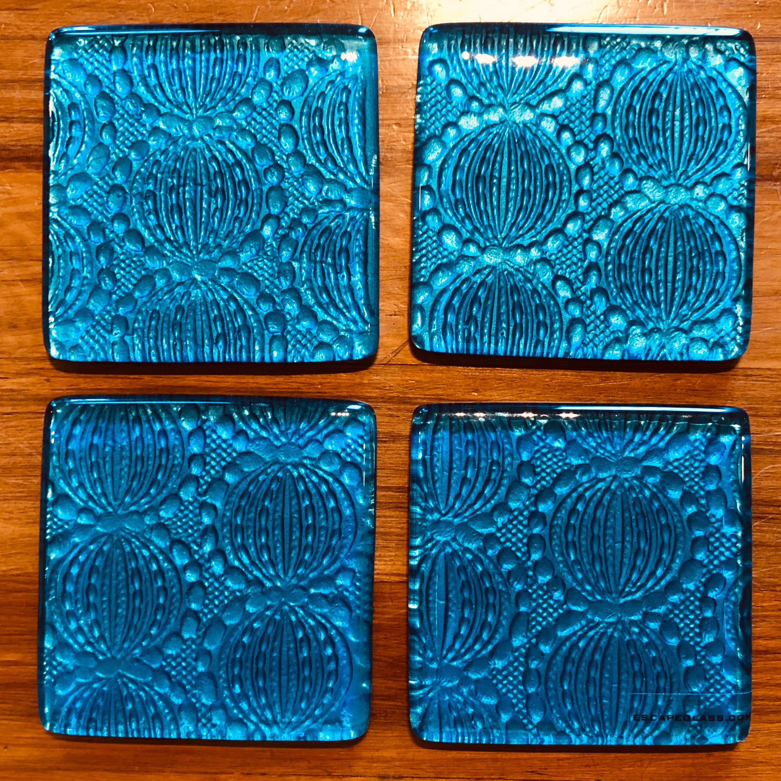 Turquoise Bubble Coasters - Set of 4