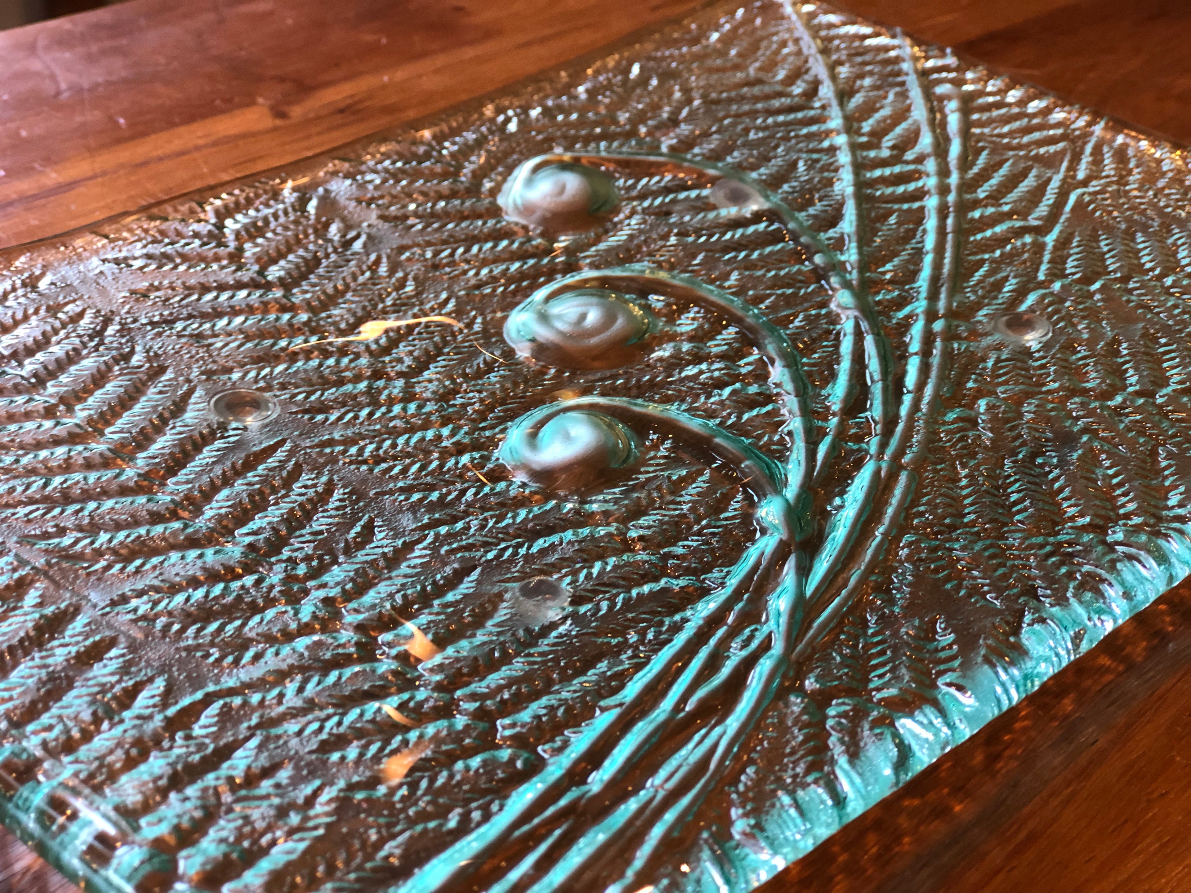 Clear Slumped glass platter dish