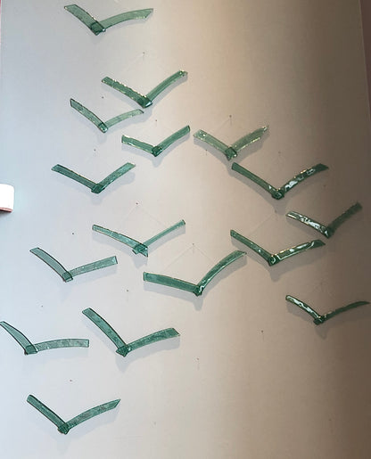 Green Glass handmade sea birds