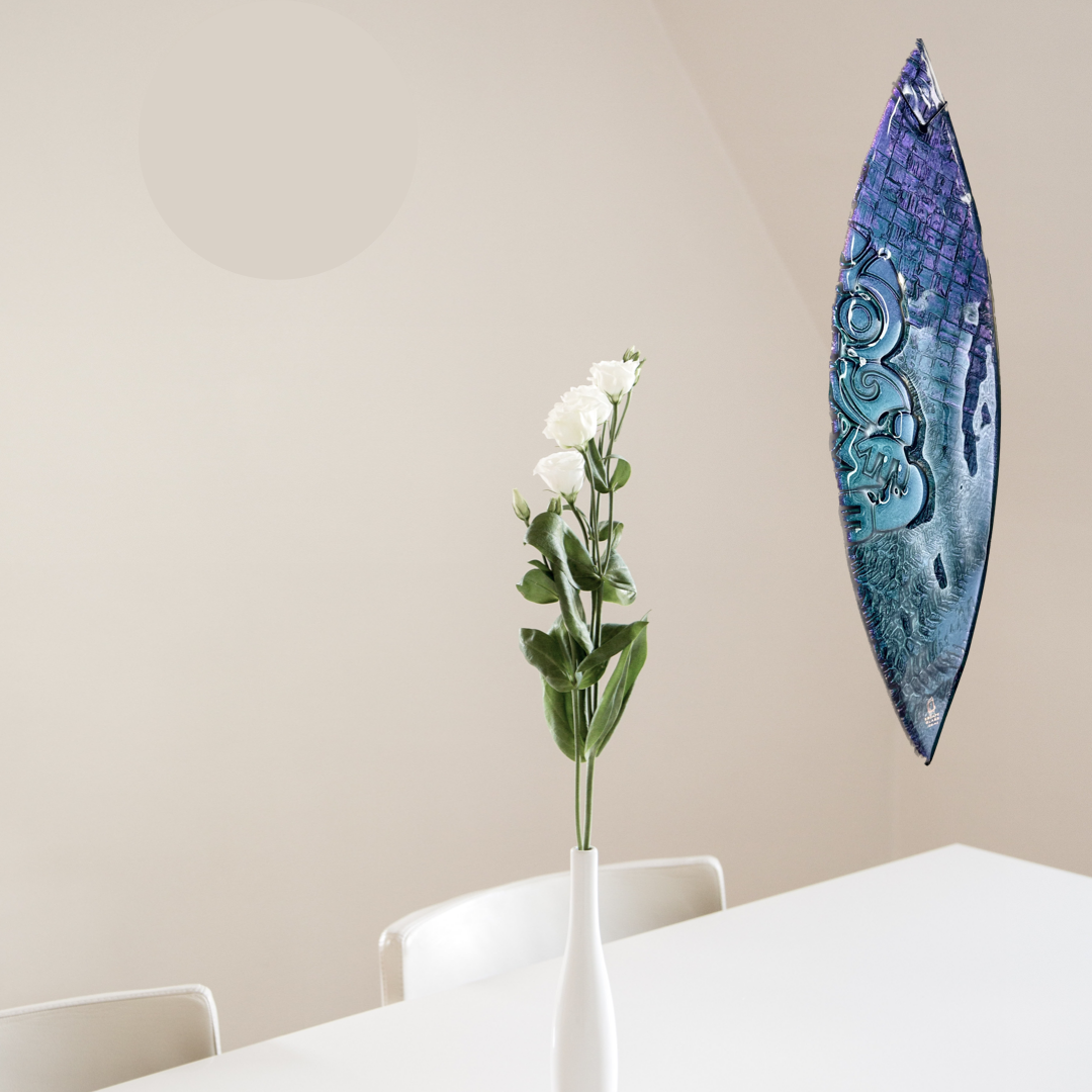 Kal Paua Waka wall art with Tiki