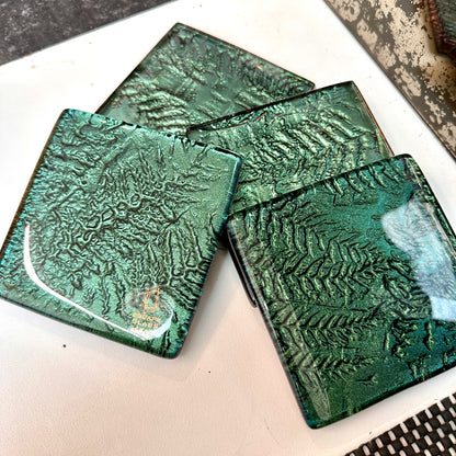 Flax and Fern set of 4 coasters