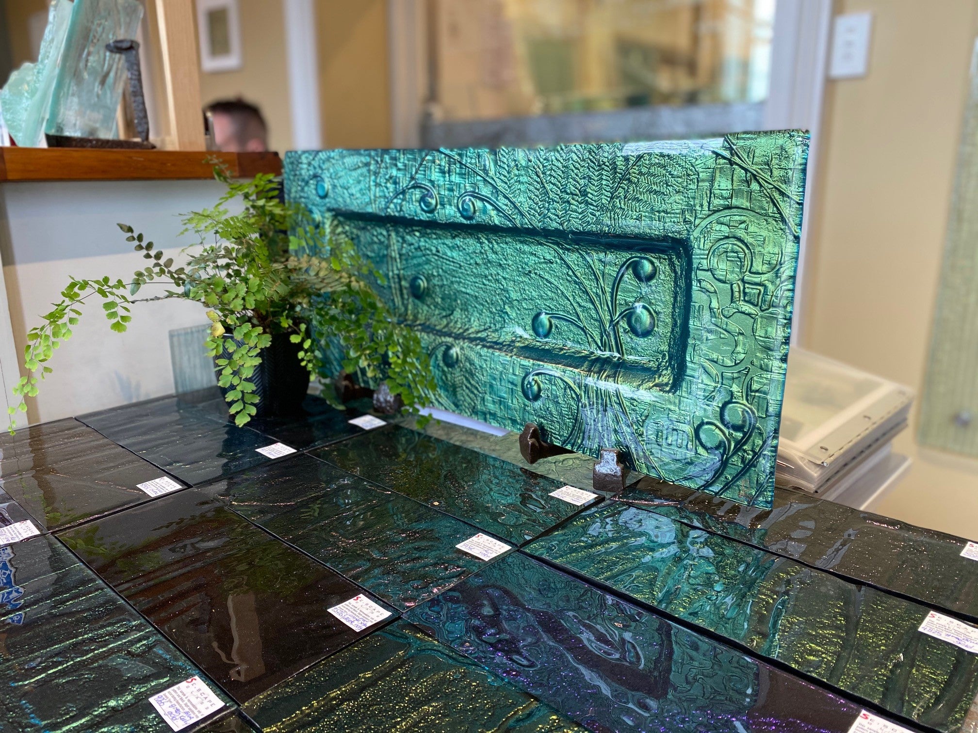 Large Dished Tray - Koru and Fern