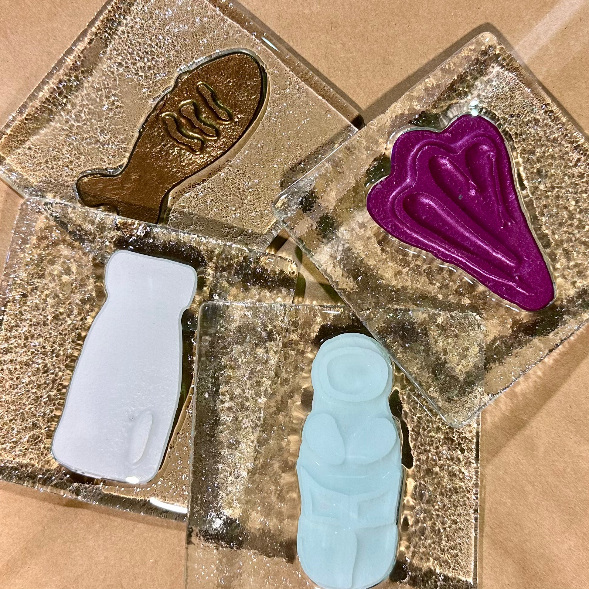 NZ lolly Mixture glass coasters
