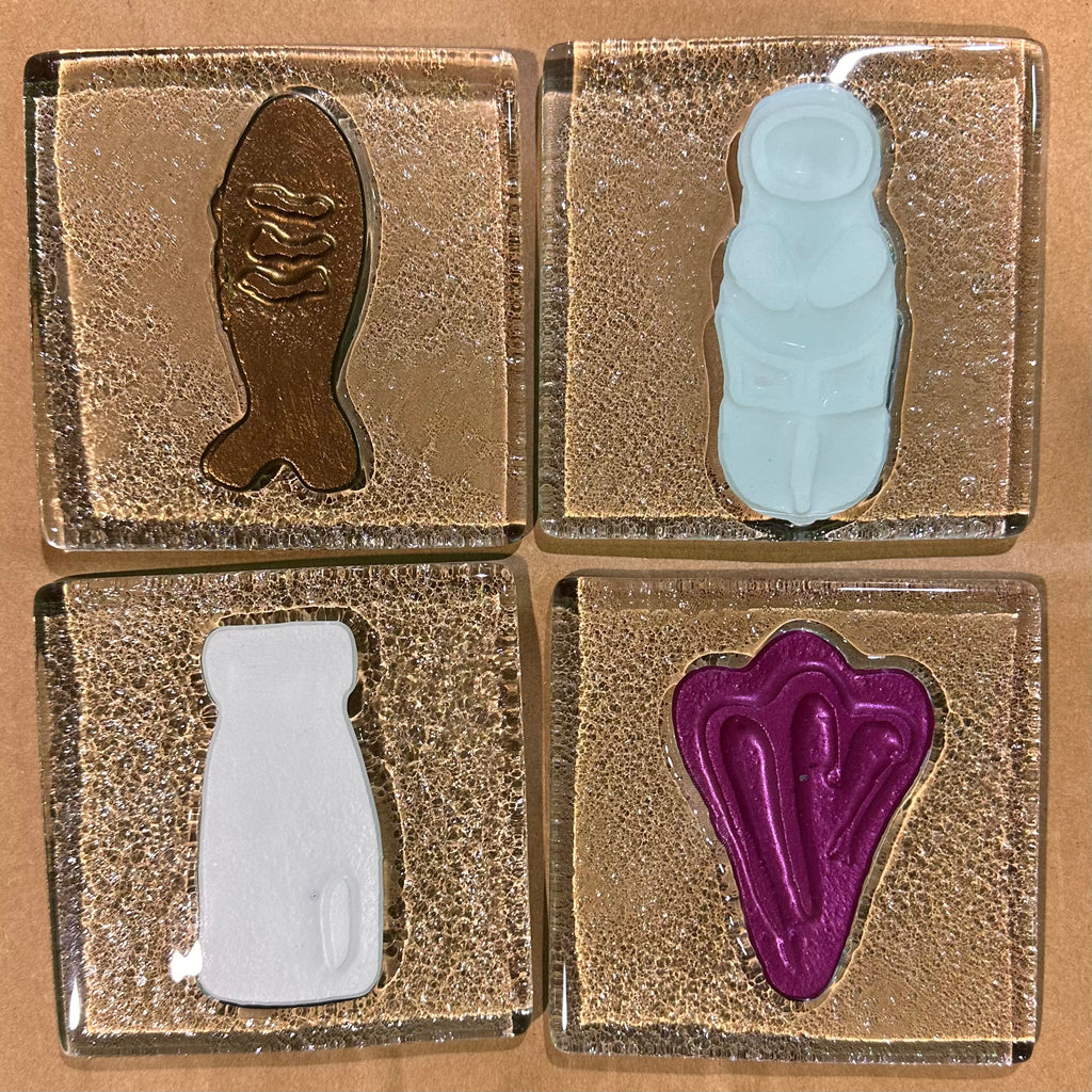 NZ lolly Mixture glass coasters