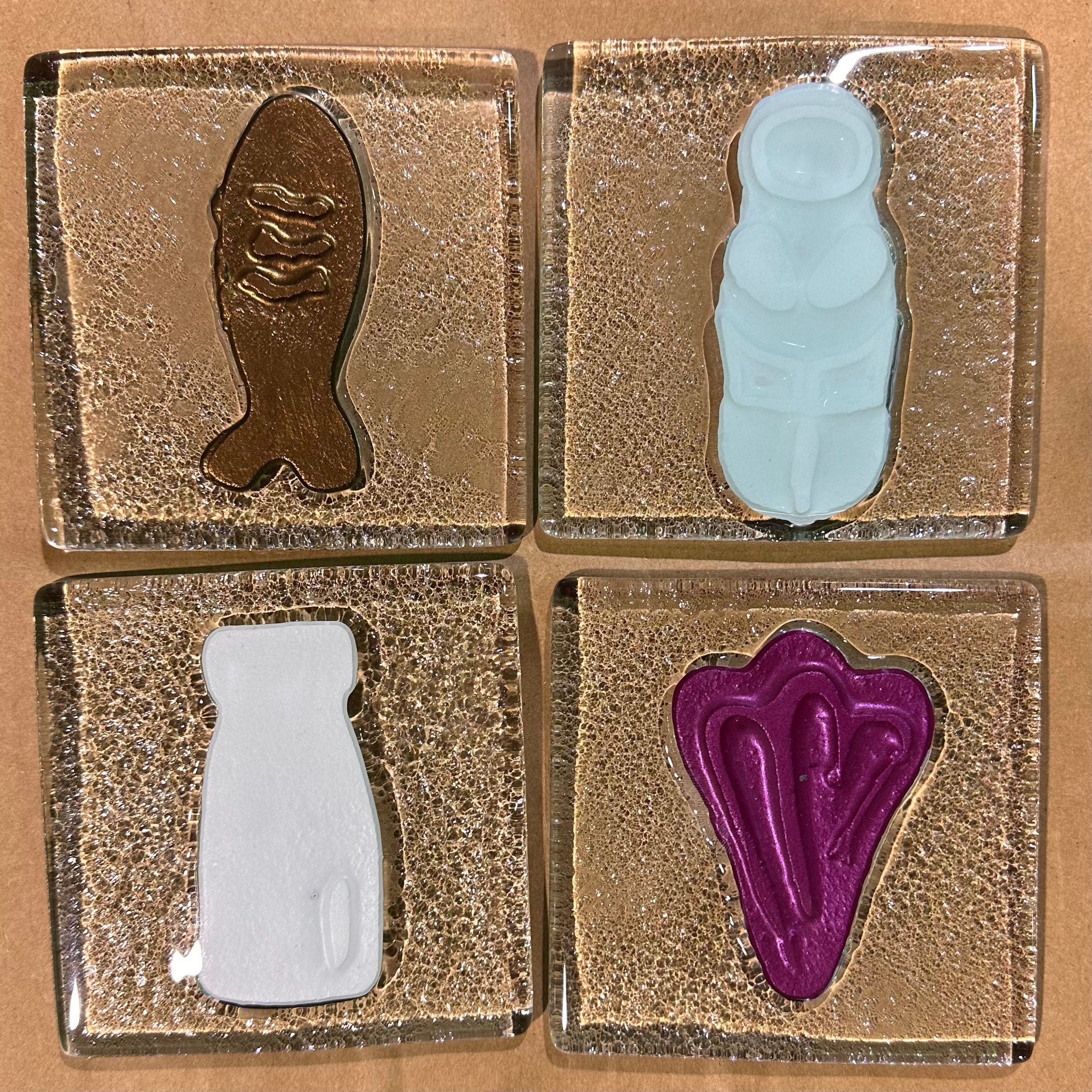 NZ lolly Mixture glass coasters