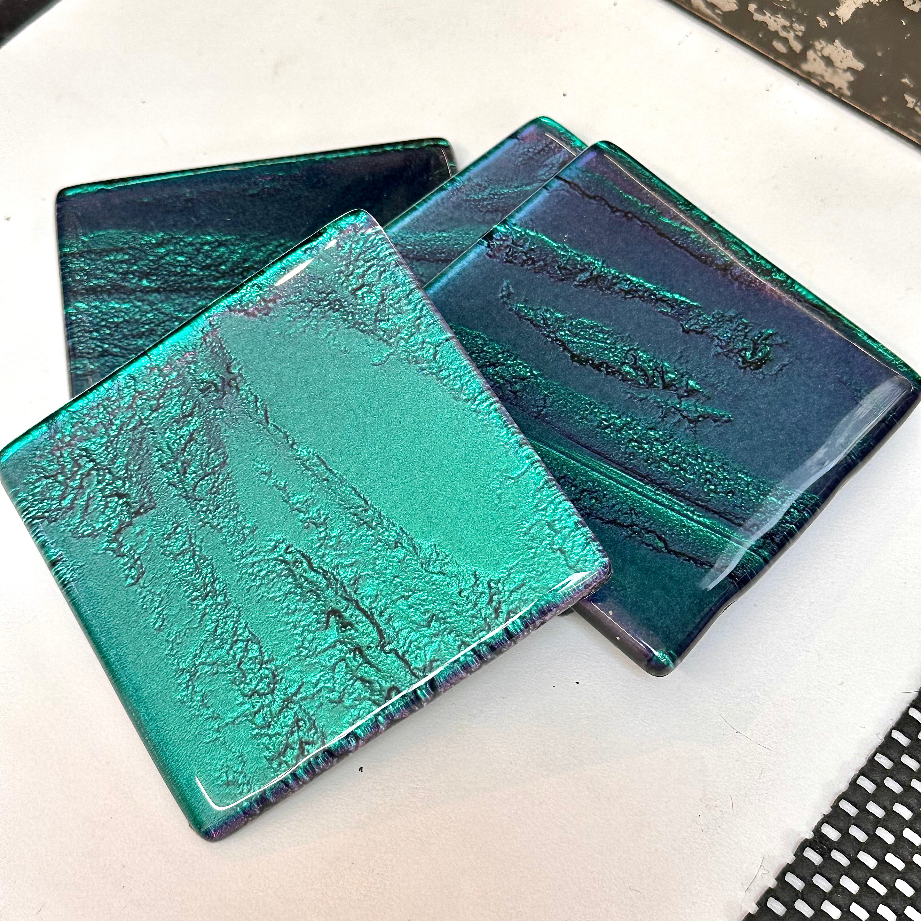 Freescape set of 4 coasters Paua