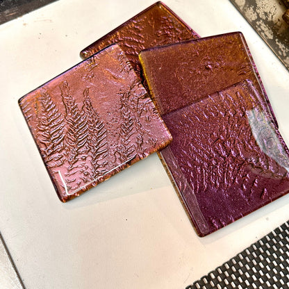 Flax and Fern set of 4 coasters SD