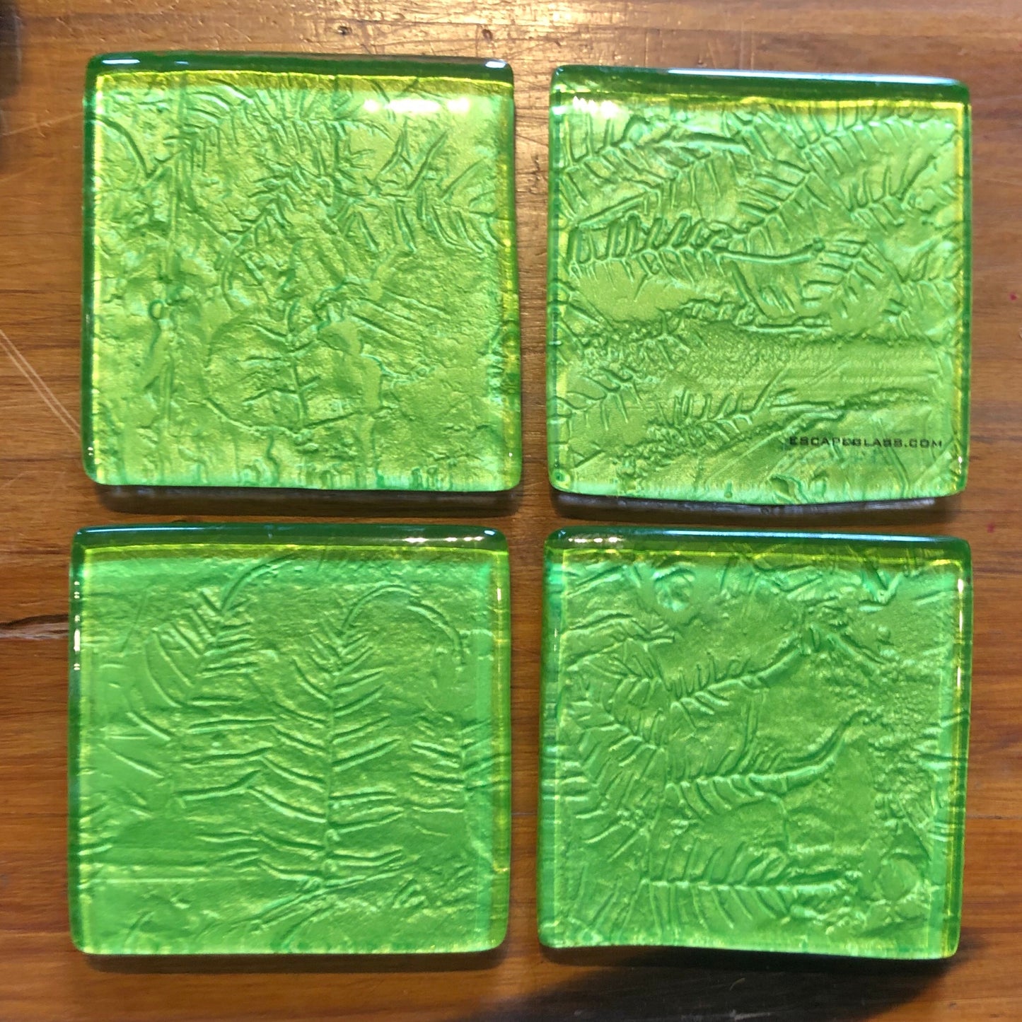 Green - Flax & Fern Coasters - Set of 4