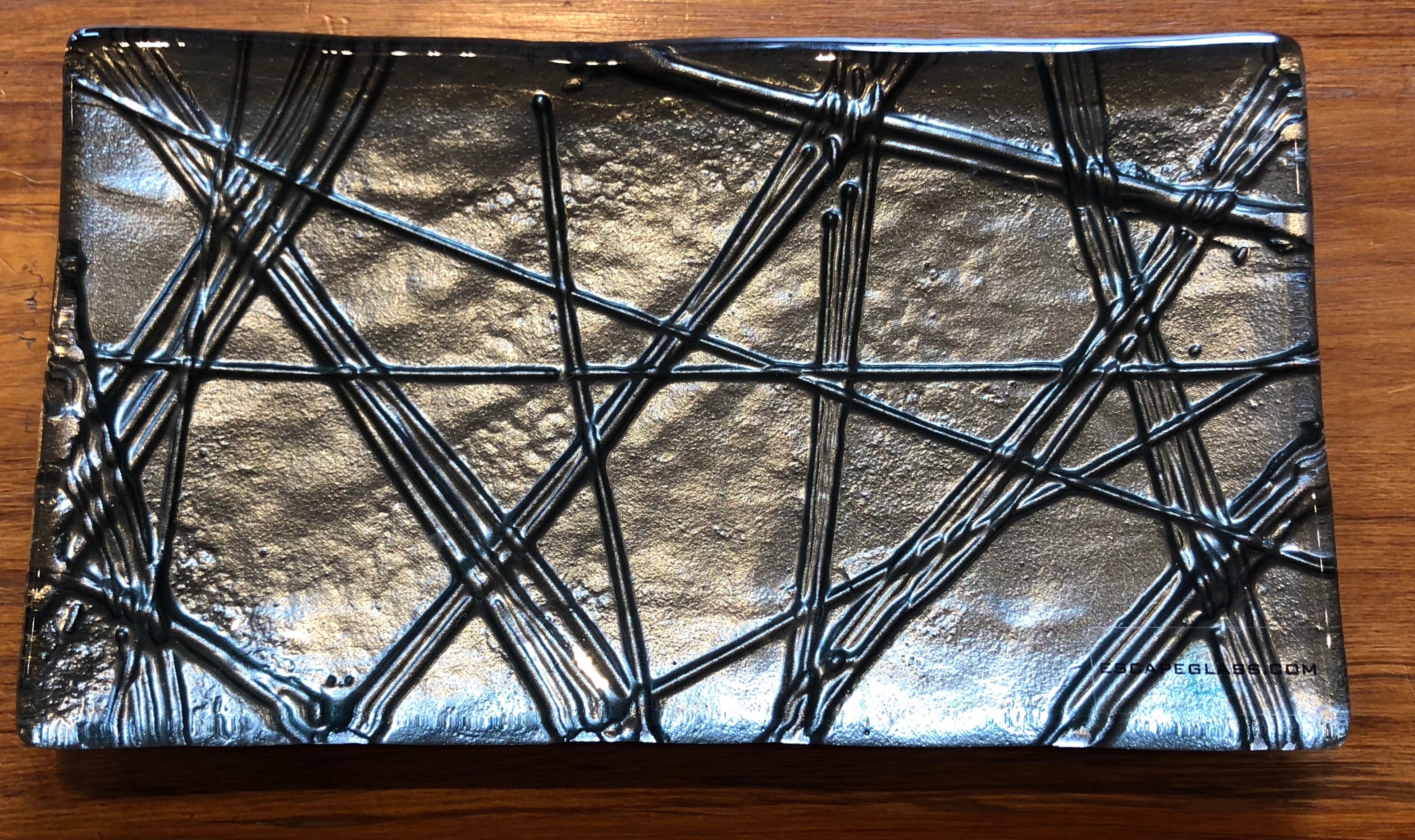 Gunmetal grey Rope Glass Trinket Tray Southland New Zealand