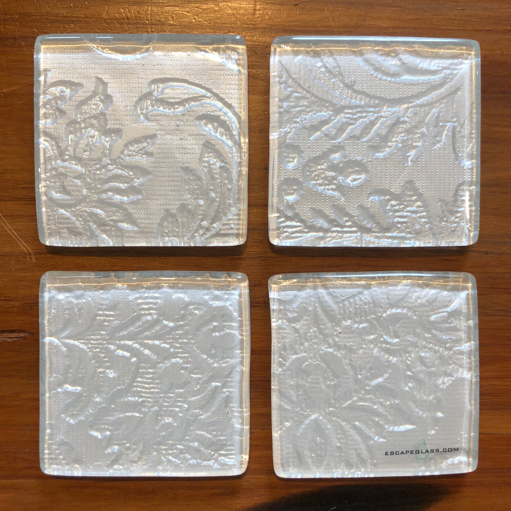 White Floral Coasters - set of 4