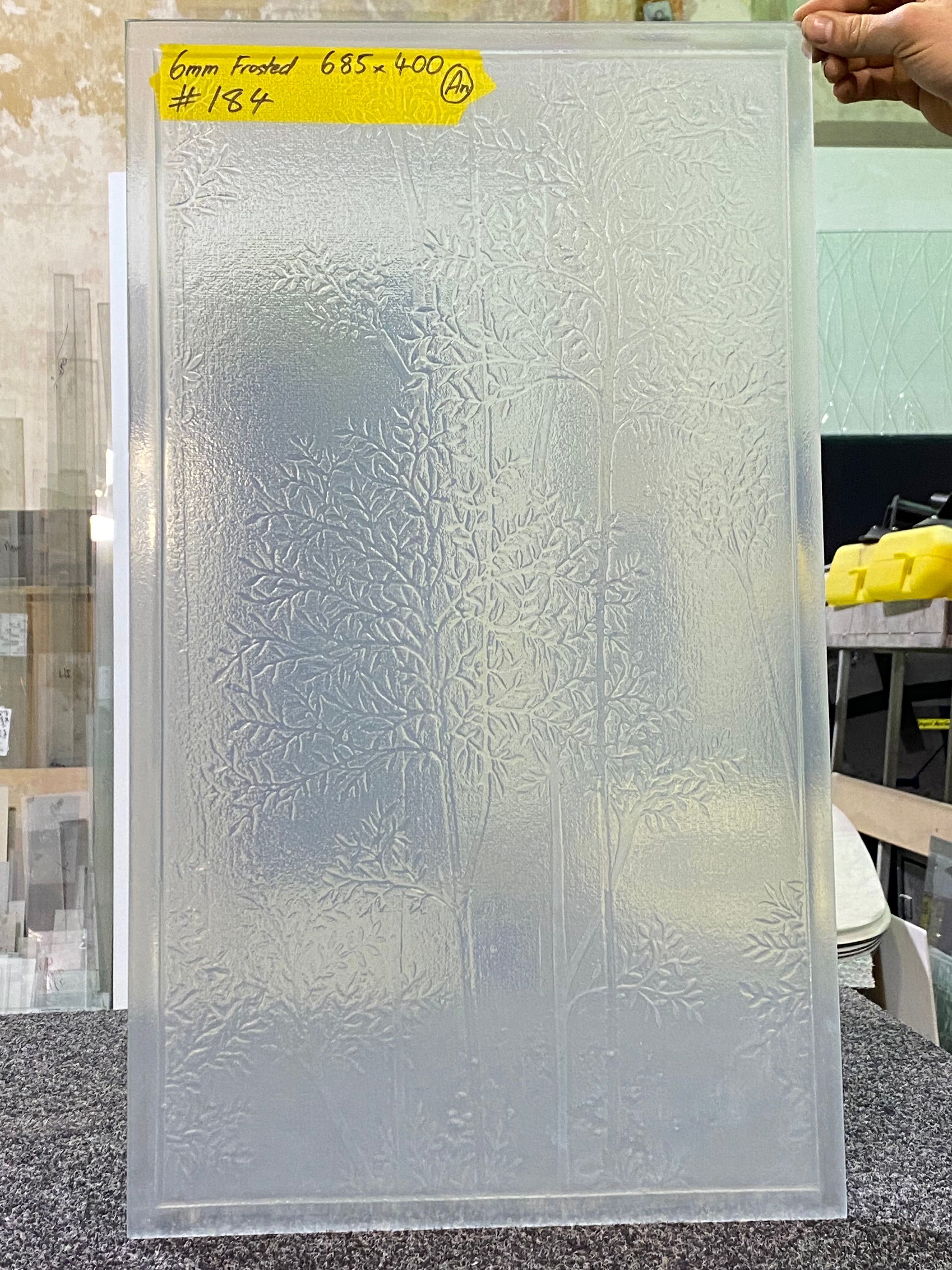 Slumped Glass Frosted Trees - 685x400 #184