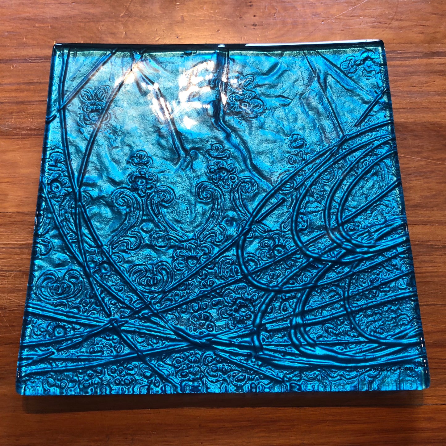 Turquoise Square Platter - 30cm