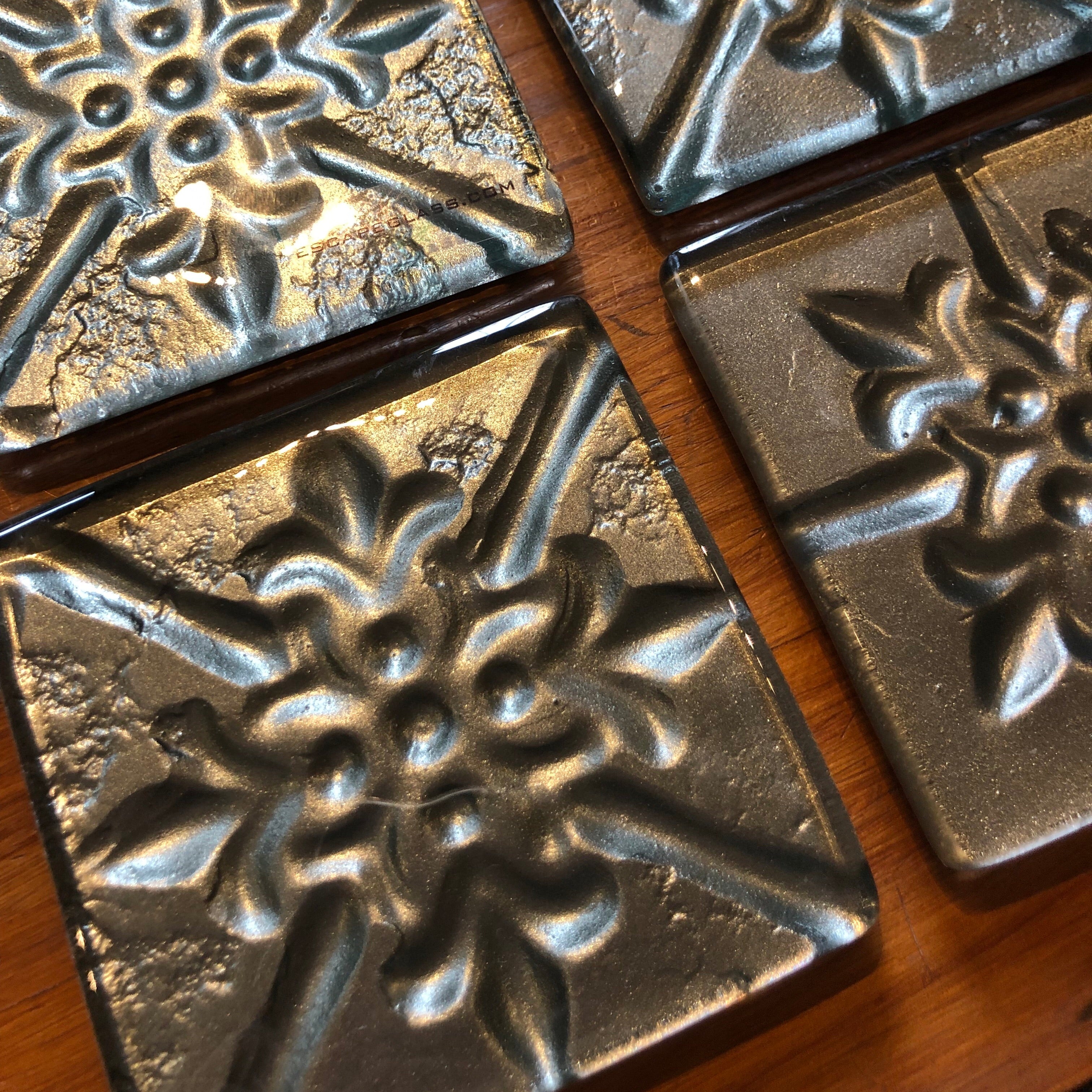 Blast Grey Pressed Tin Coasters - Set of 4