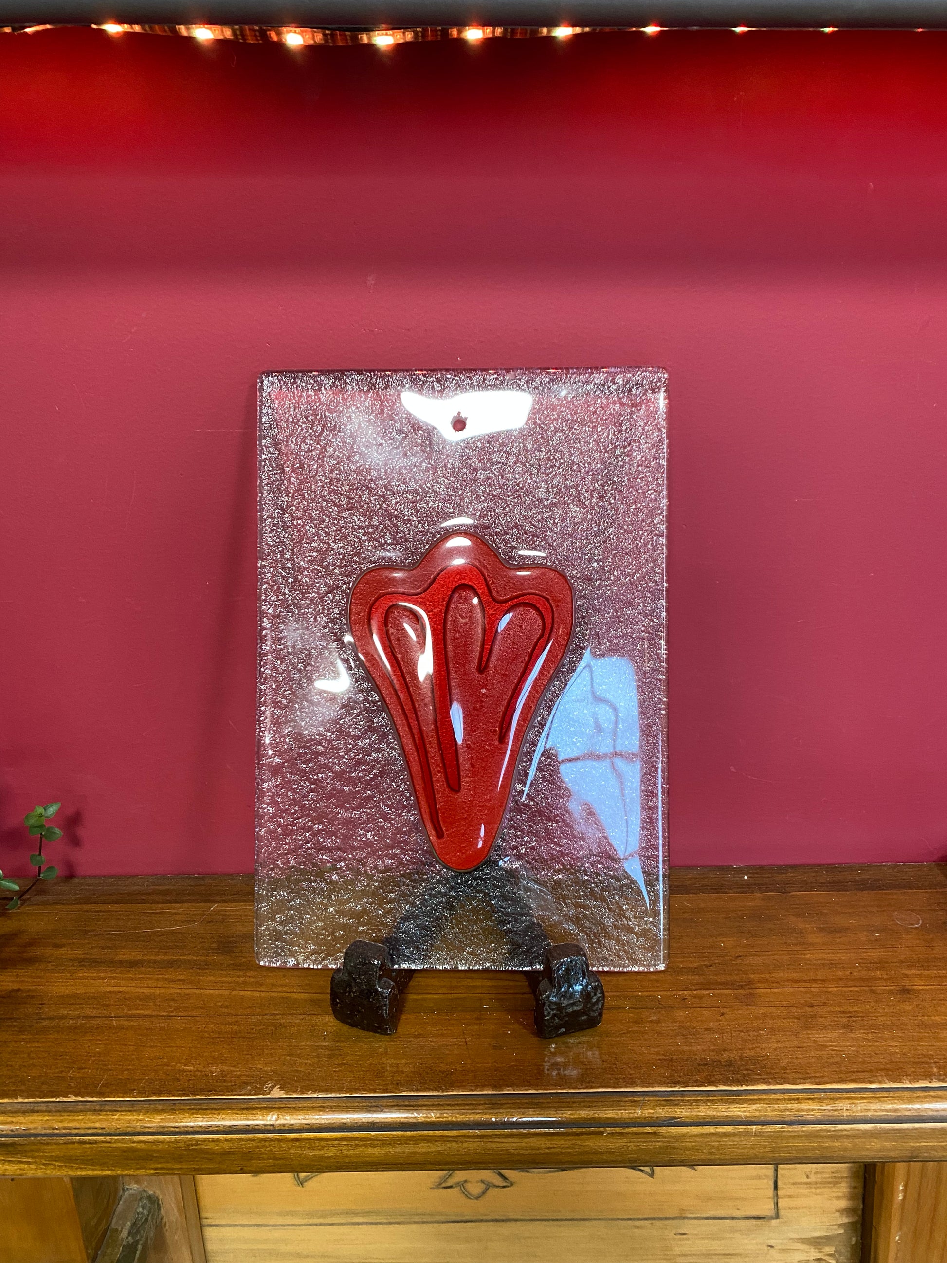 Red Glass Jet Plane Lolly