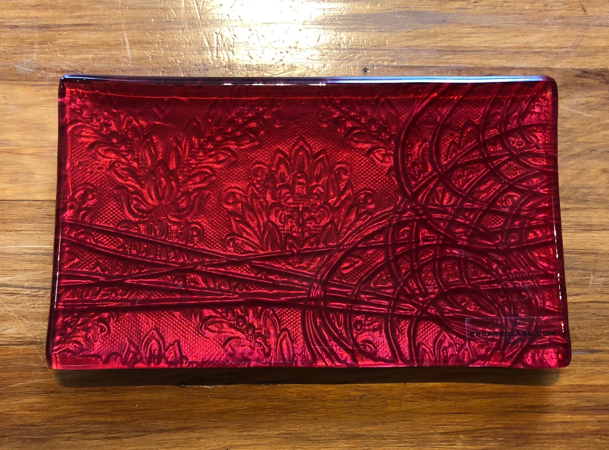 Red Conformity Glass Trinket Tray Southland New Zealand