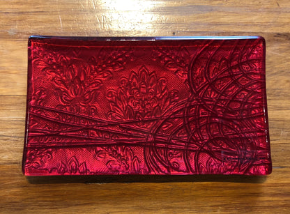 Red Conformity Glass Trinket Tray Southland New Zealand
