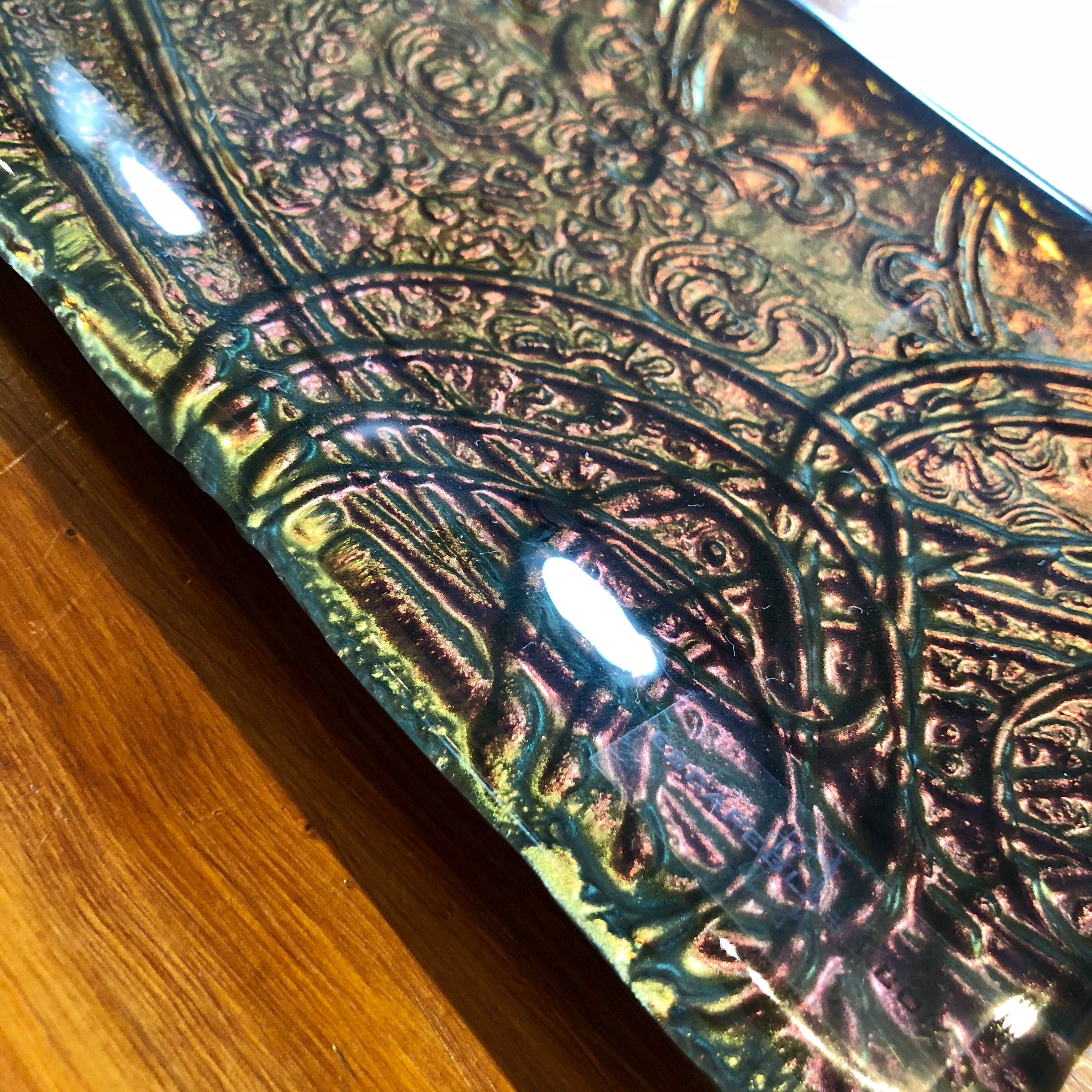copper and gold conformity printed glass trinket tray new zealand
