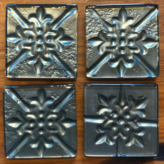 Blast Grey Pressed Tin Coasters - Set of 4
