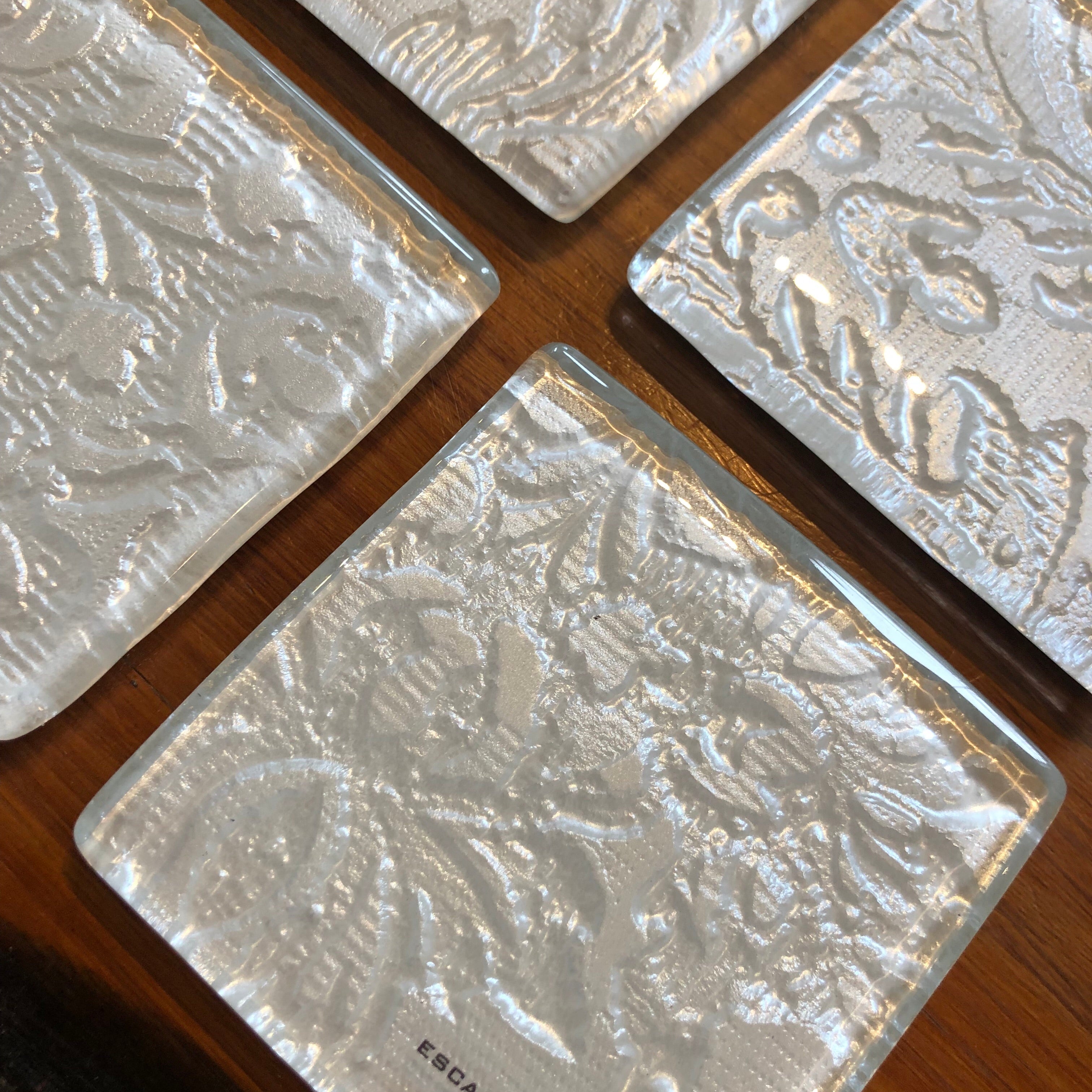 White Floral Coasters - set of 4