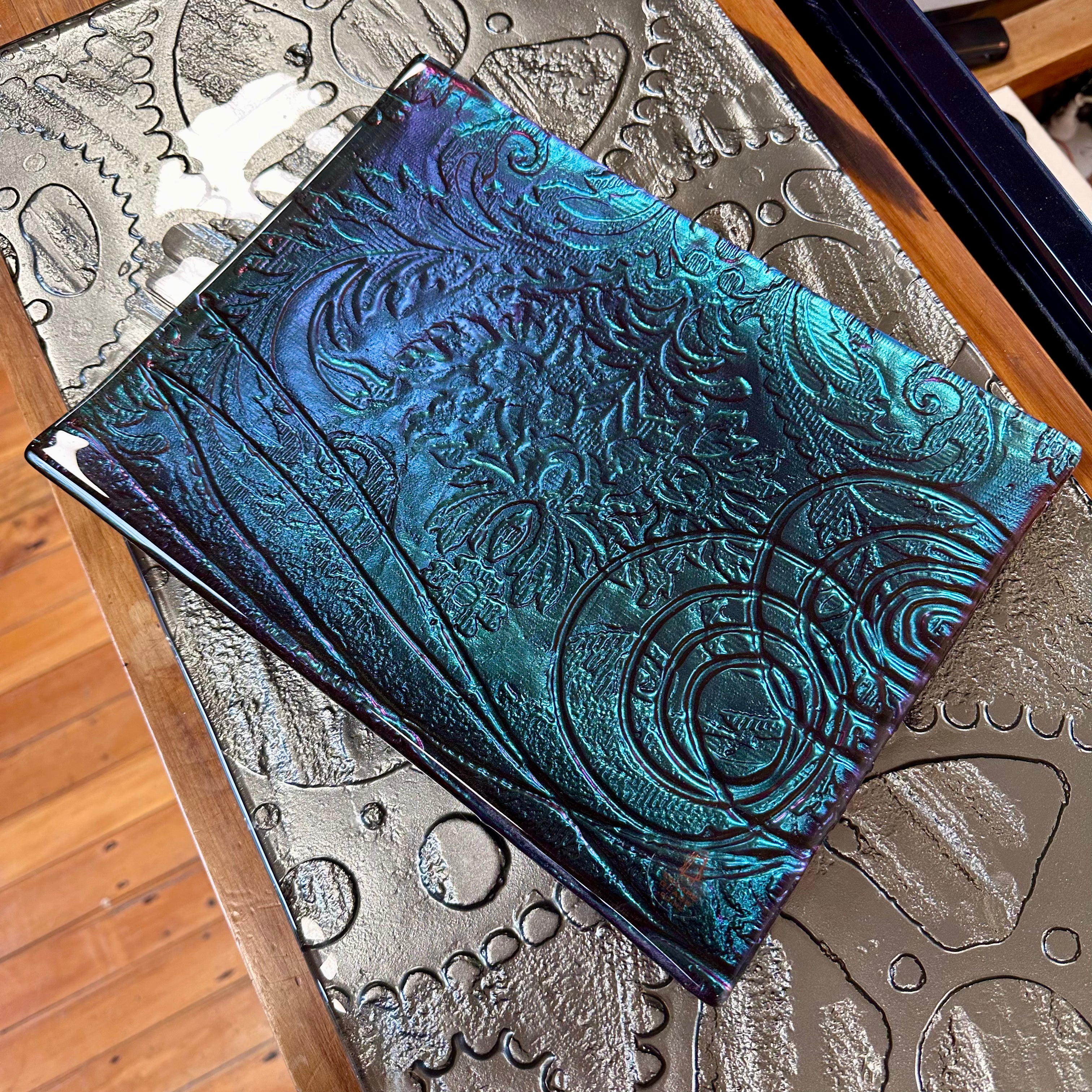 Night Sky (teal/purple) - Rectangular Platter
