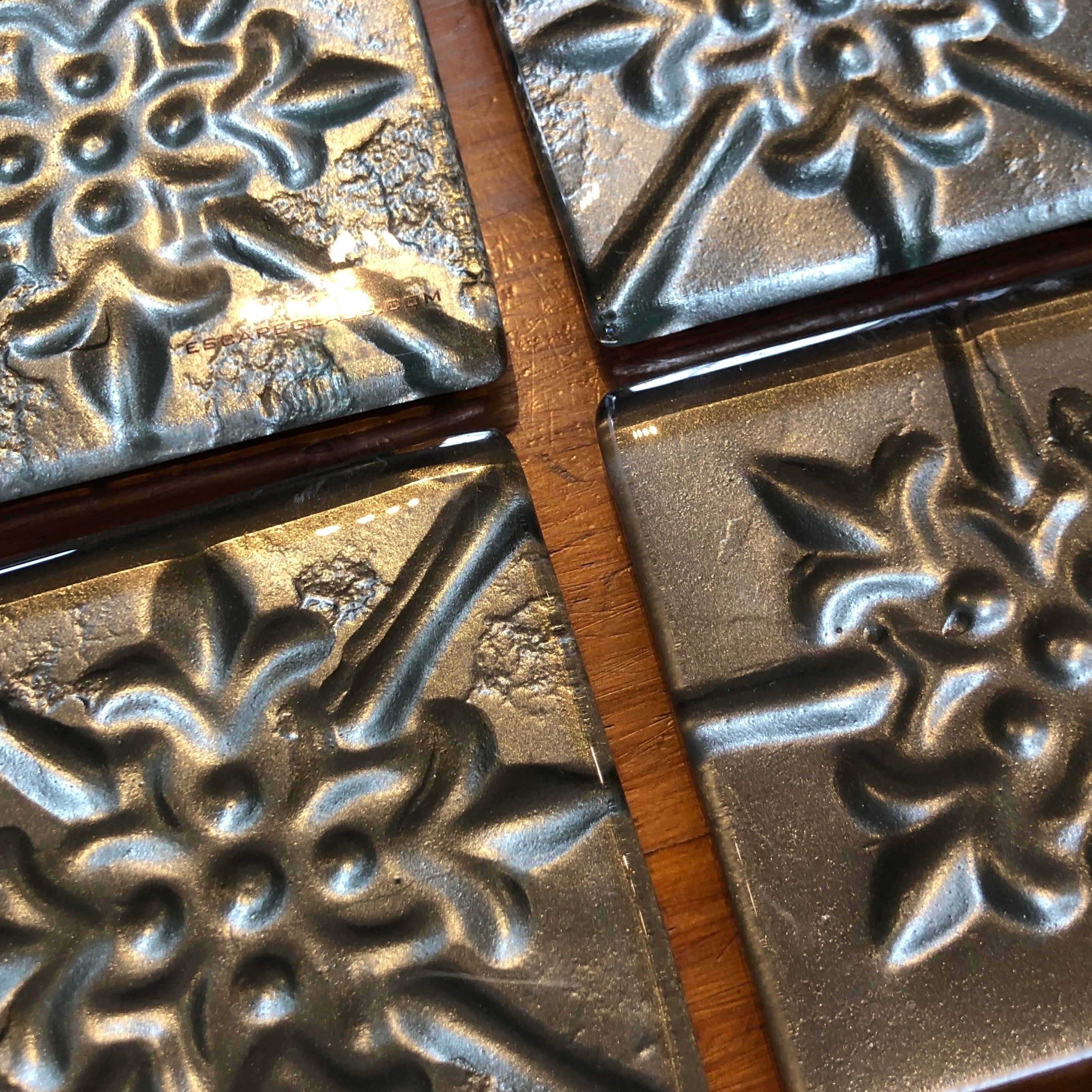 Blast Grey Pressed Tin Coasters - Set of 4